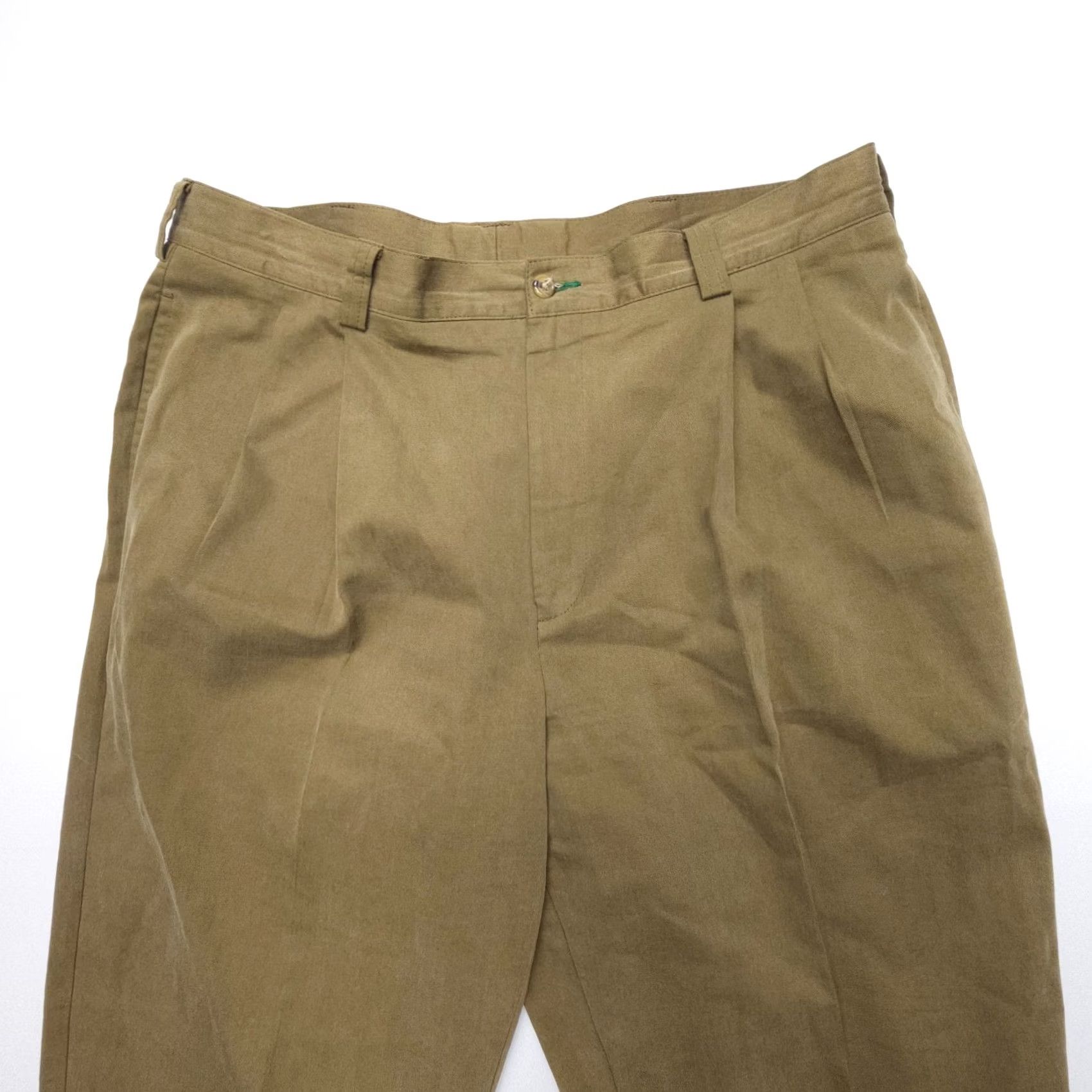 Tommy Hilfiger VINTAGE Tommy Hilfiger Pleated Khaki Pants Mens 38 x 34 Olive 90s Preppy American Size US 38 / EU 54 - 4 Thumbnail