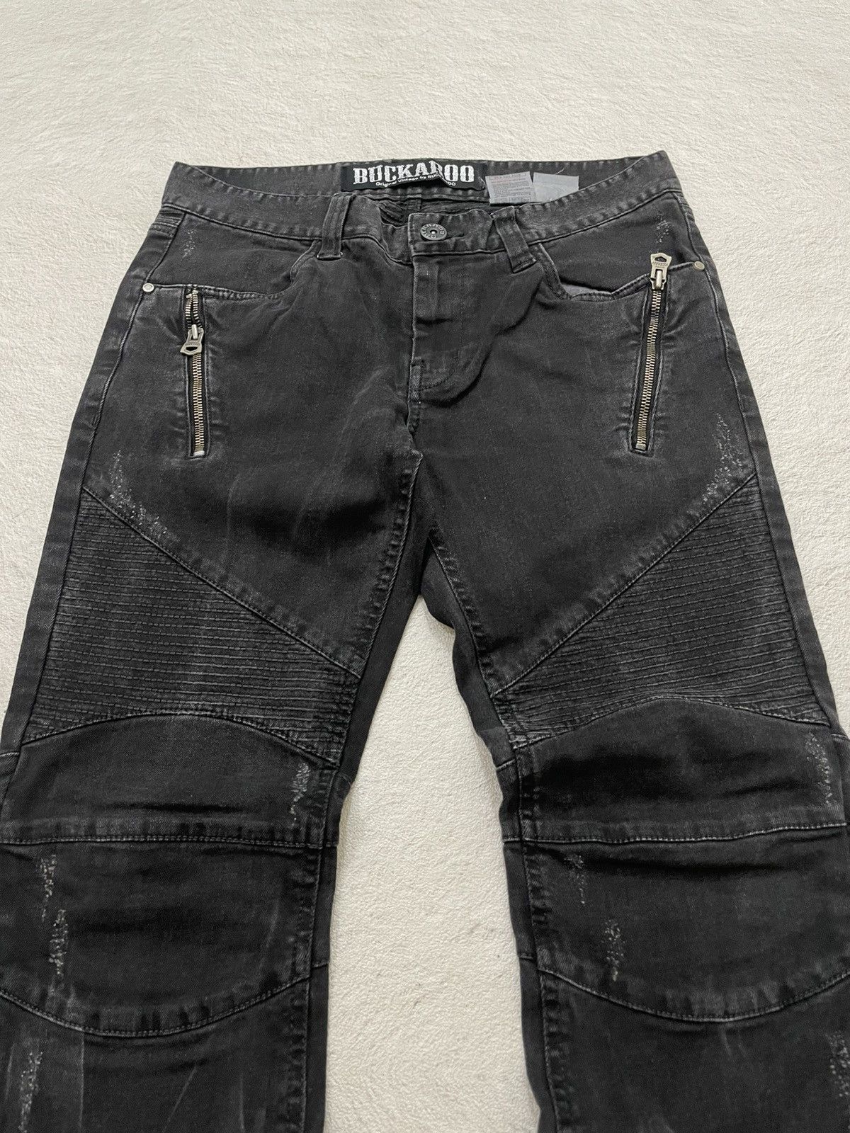 Japanese Brand 00s Buckaro Zippered front pockets Slim Straight Amiri Style Size US 31 - 3 Thumbnail