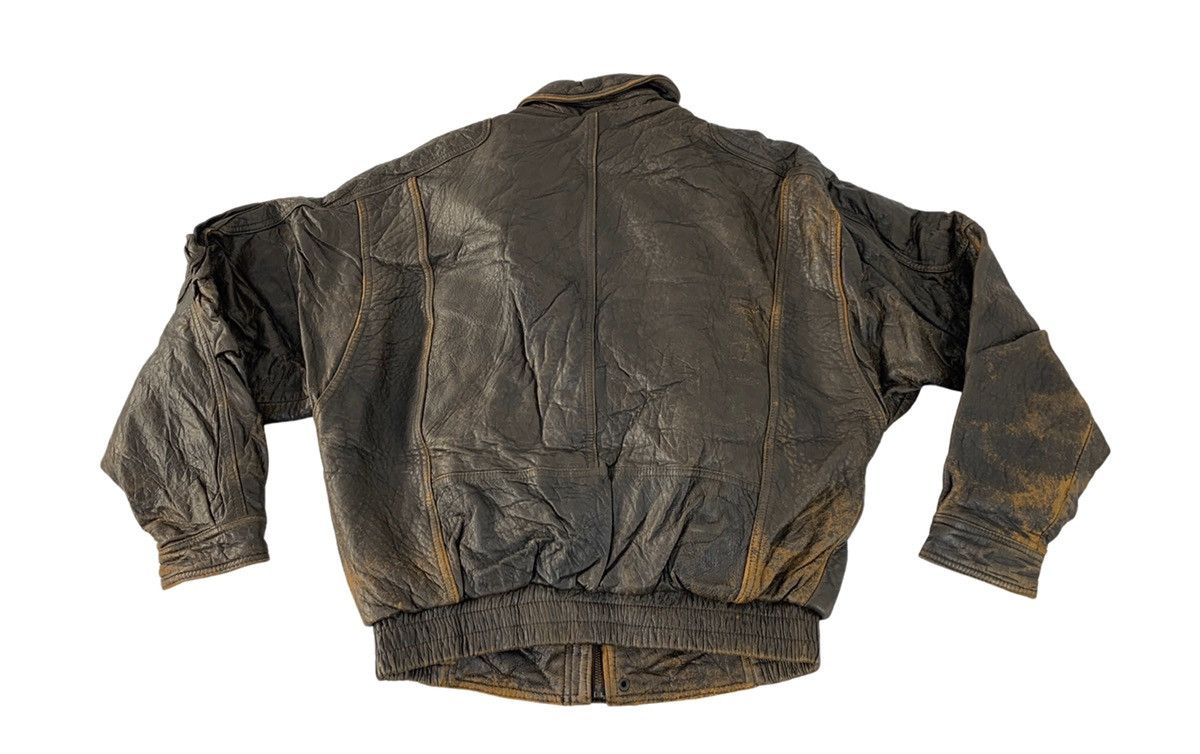 Genuine Leather 90s Japanese Uno Uomo Bomber Leather Jacket Sherpa Inner Size US L / EU 52-54 / 3 - 9 Thumbnail
