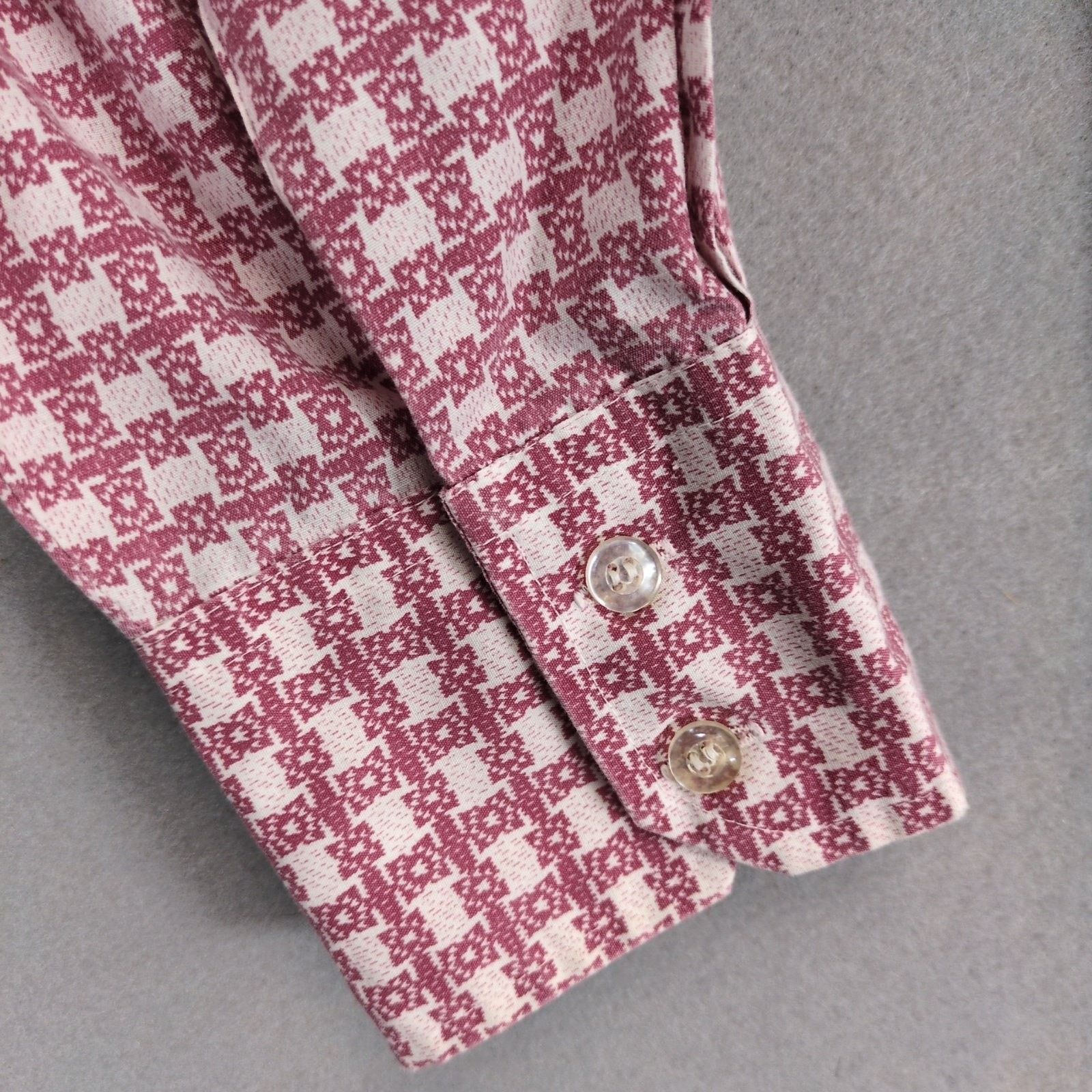 Vintage Demos Mens L Button Up Shirt Spread Pointed Collar Geometric Size US L / EU 52-54 / 3 - 4 Thumbnail