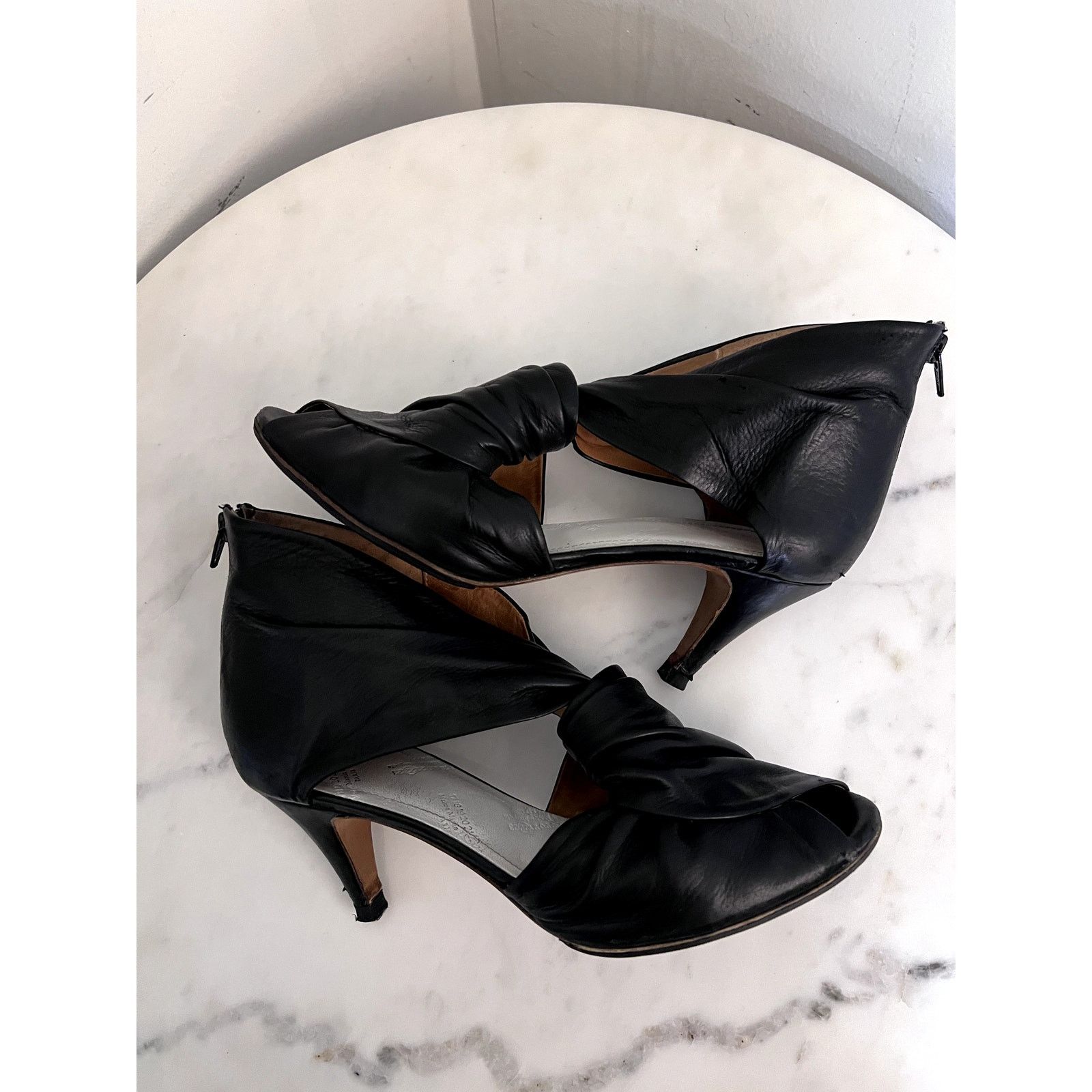 Maison Margiela VINTAGE 2010 Margiela Line 22 Blk Knotted 2.75" Heels EU6.5 Size US 6.5 / IT 36.5 - 4 Thumbnail