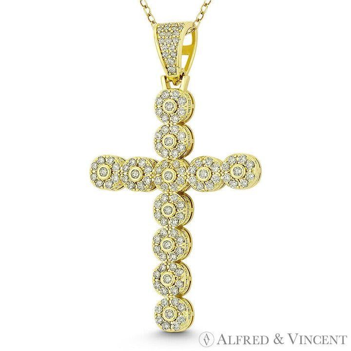 Other Multi-Circle Cross CZ Pendant in .925 Sterling Silver 14k YG Size ONE SIZE - 1 Preview