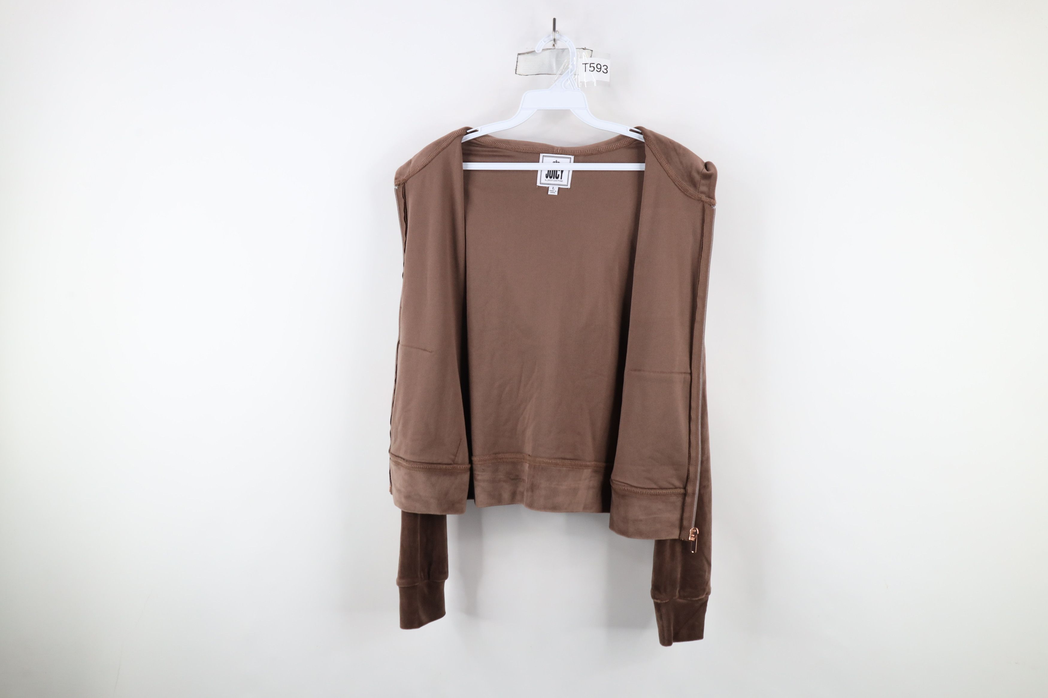Juicy Couture × Vintage Vintage 90s Y2K Juicy Couture Soft Velour Full Zip Hoodie Size L / US 10 / IT 46 - 9 Thumbnail