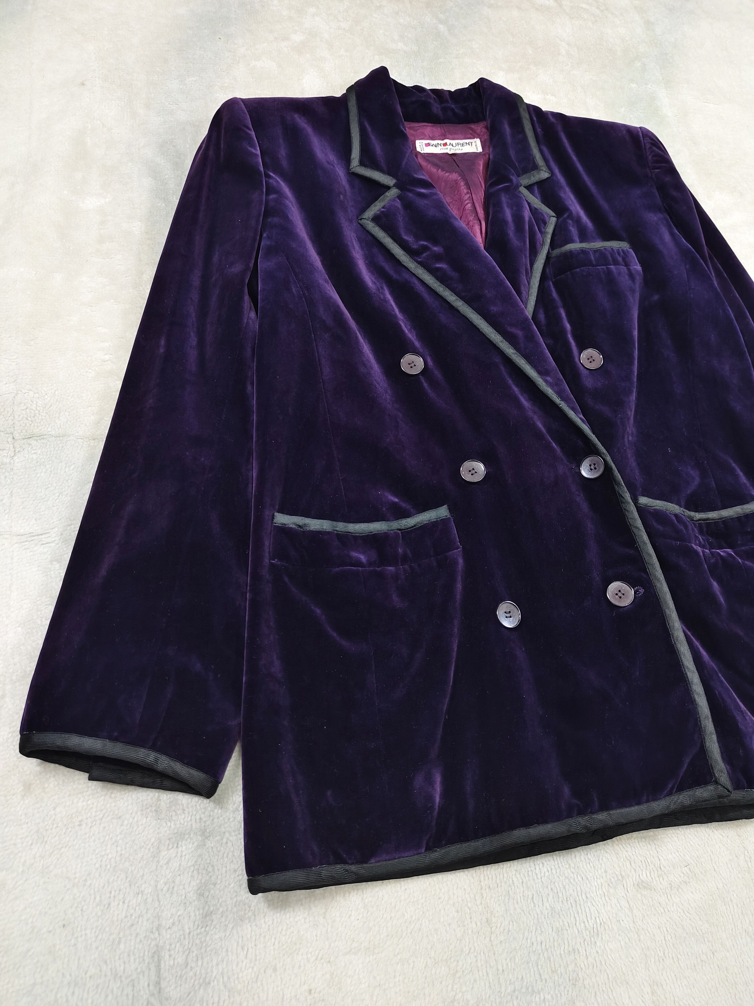 Saint Laurent Paris ARCHIVE📕 70s Saint Laurent Velvet Glam Rock Blazer Jacket Size L / US 10 / IT 46 - 5 Thumbnail