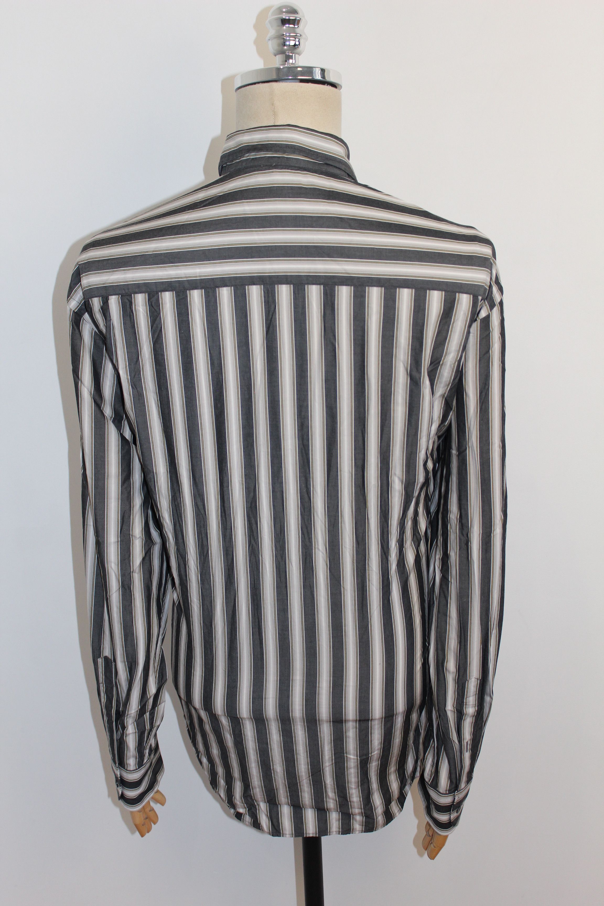 Lacoste Mens LACOSTE Long Sleeve Grey Striped Shirt Top Size M Size US XL / EU 56 / 4 - 5 Thumbnail