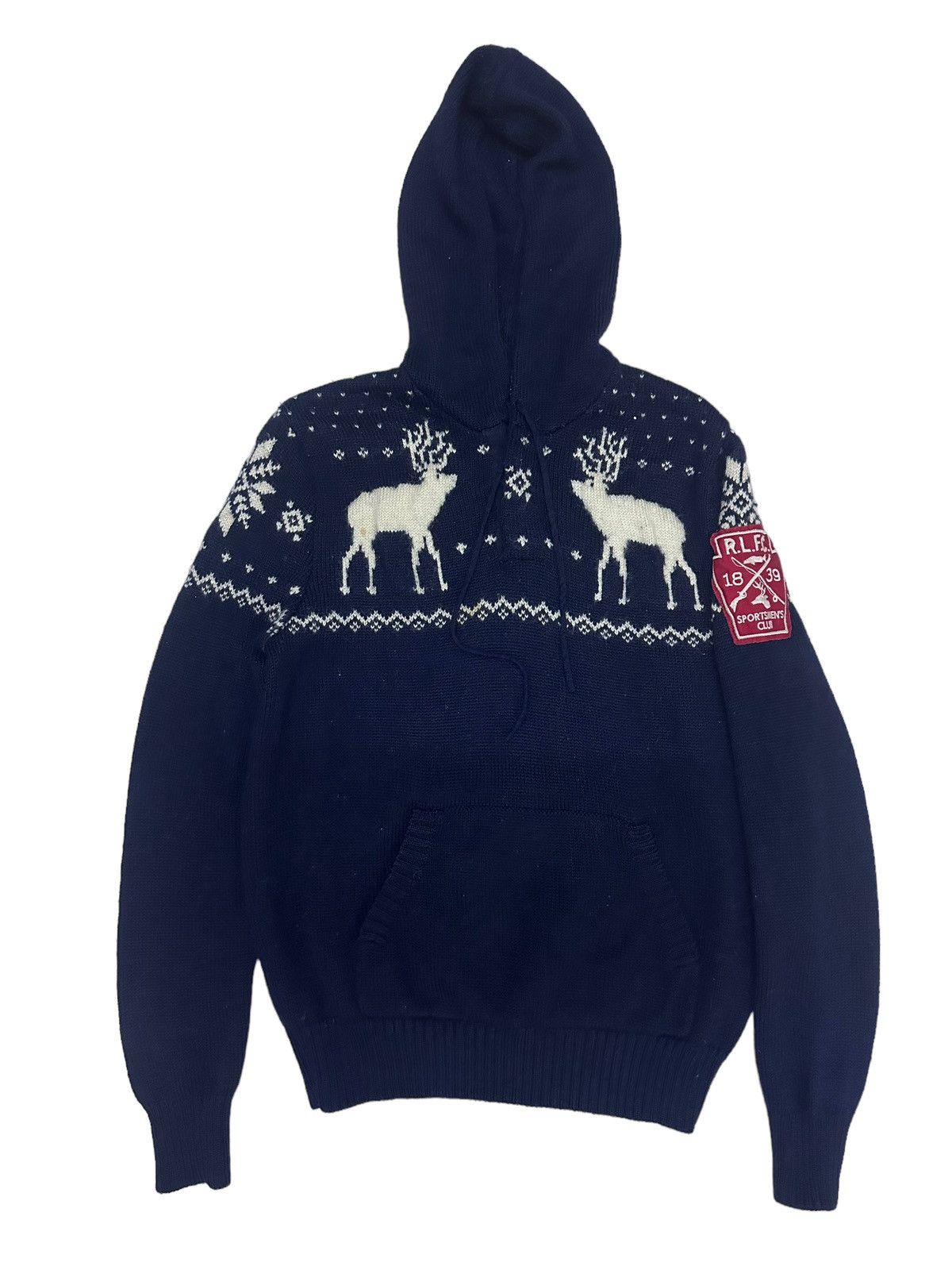 Polo Ralph Lauren × RRL Ralph Lauren × Vintage RARE ‼️ Ralph Lauren Sportmen's Club Knitwear Hoodie Size US M / EU 48-50 / 2 - 1 Thumbnail