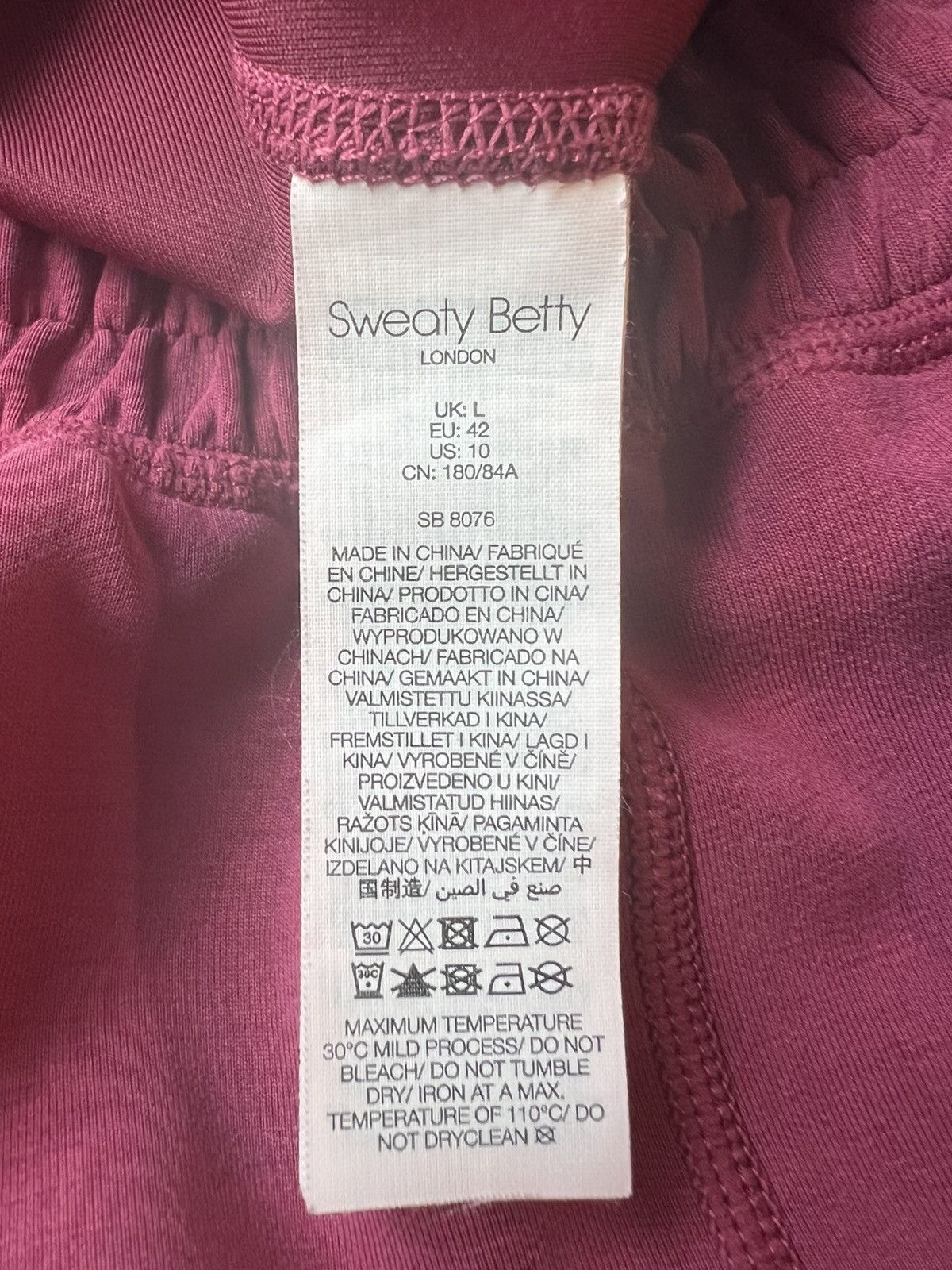 Sweaty Betty Sweaty Betty Sand Wash Cuffed Joggers Magenta Size 10 / L Size 32" / US 10 / IT 46 - 4 Thumbnail