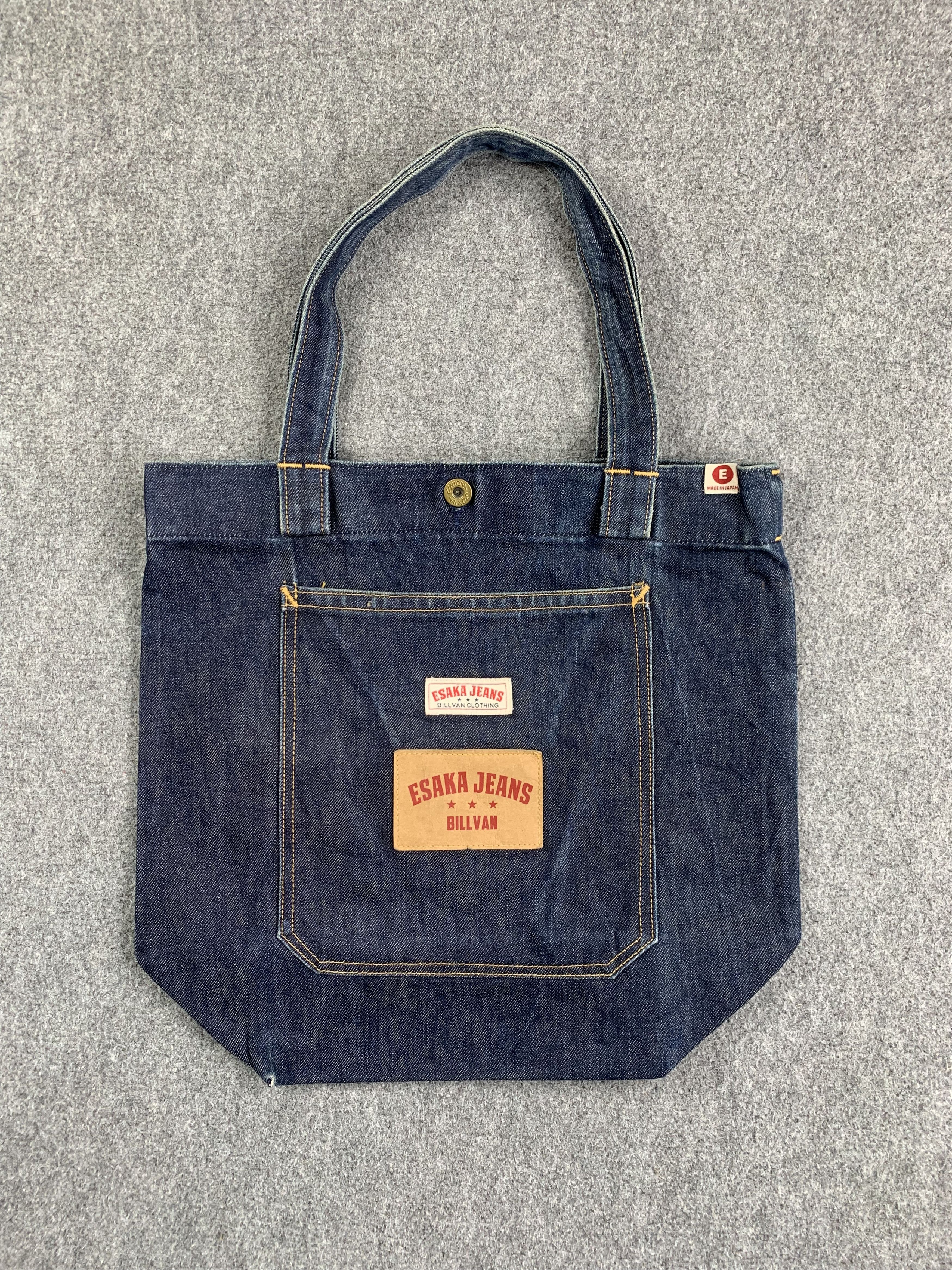 image of Vintage Esaka Jeans Denim Totebag in Blue Denim, Men's