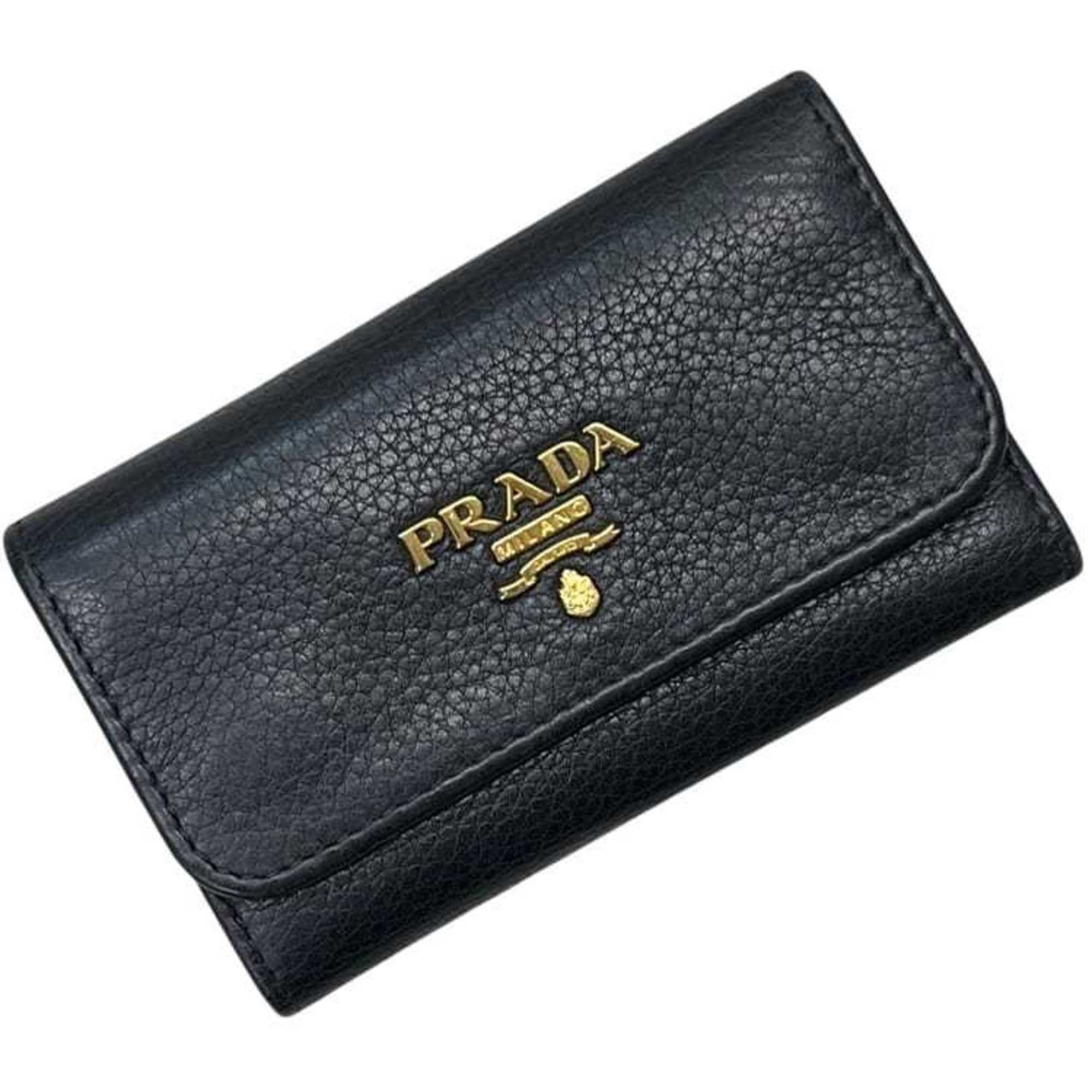 Prada Prada 6-Key Case ec-25203 Black NERO 1PG222 Leather 62 E PRADA Key Holder Men's Women's 6 Size ONE SIZE - 1 Thumbnail