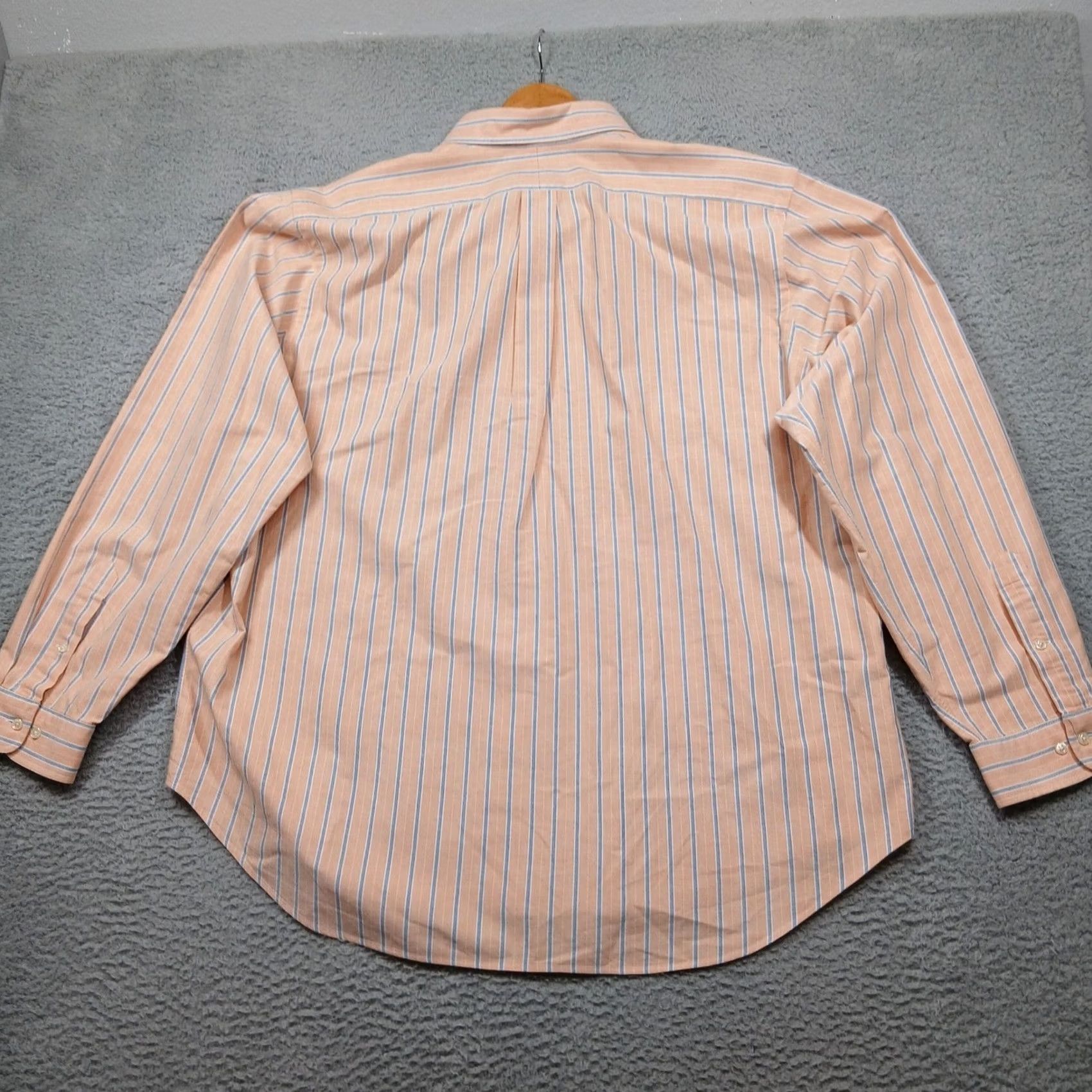 Ralph Lauren Polo Ralph Lauren Dress Shirt Classic Fit Men's 18 36/37 Orange Blue Stripe Button-Down Long Sleeve Cotton 100% Size US XXL / EU 58 / 5 - 2 Thumbnail