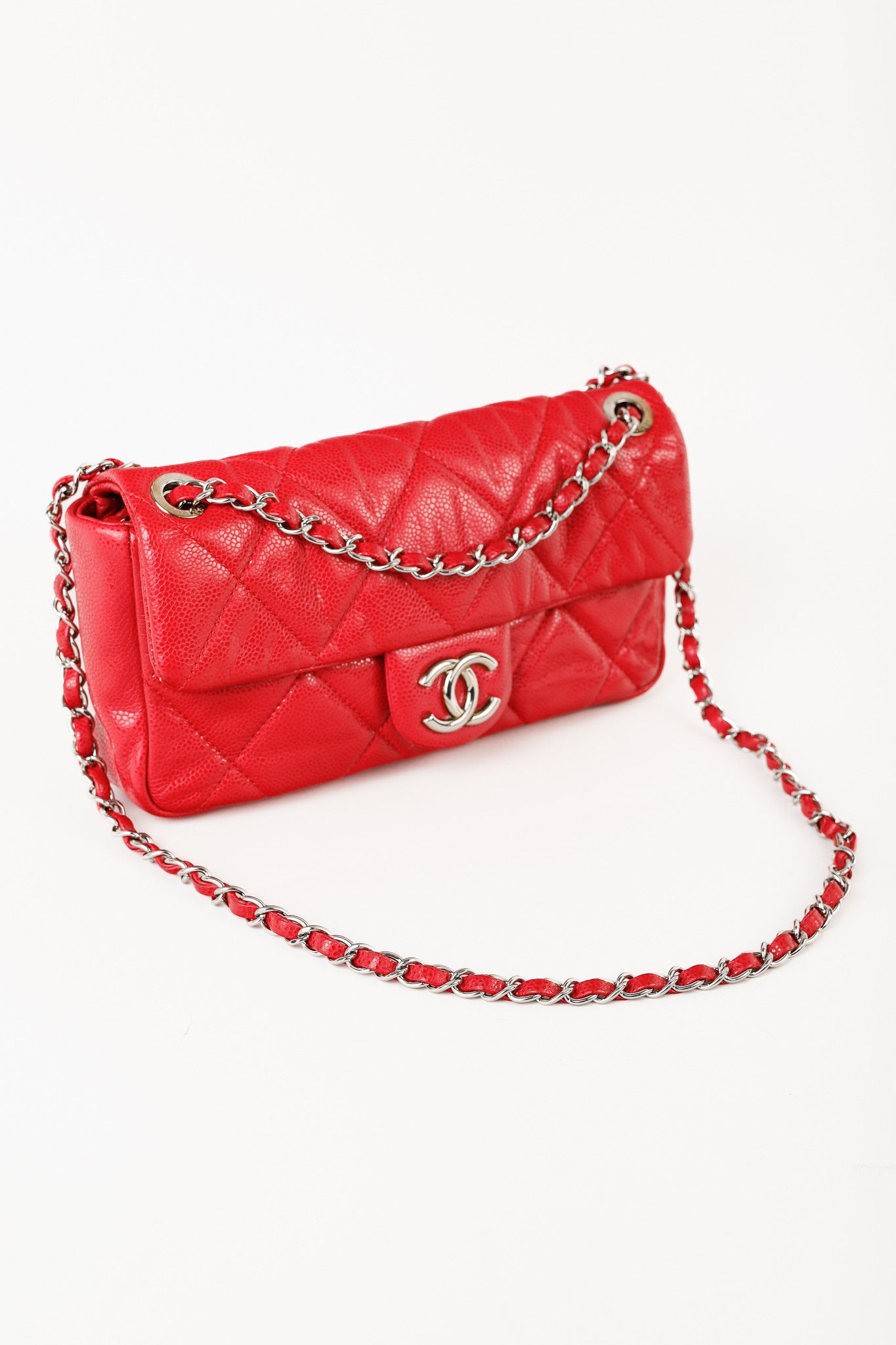 Chanel Chanel Quilted Glazed Caviar Leather CC Logo Flap Handbag Size ONE SIZE - 6 Thumbnail
