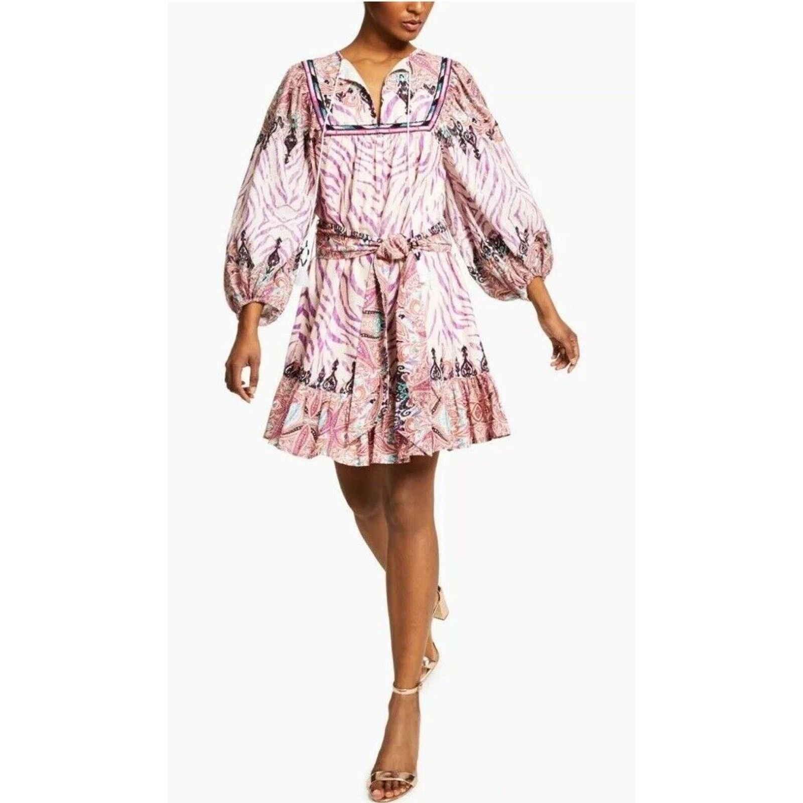I.N.C Inc Luxe Boho Tie-Waist Mini Dress Small SOLD AS IS Size XS / US 0-2 / IT 36-38 - 1 Thumbnail