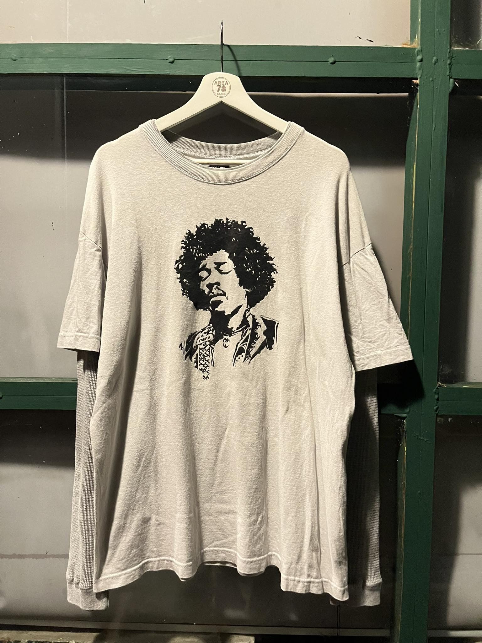 image of Band Tees x Rock Band Jimi Hendrix Psychedelic Rock Double Layer Tee 2005S in Grey, Men's (Size XL)