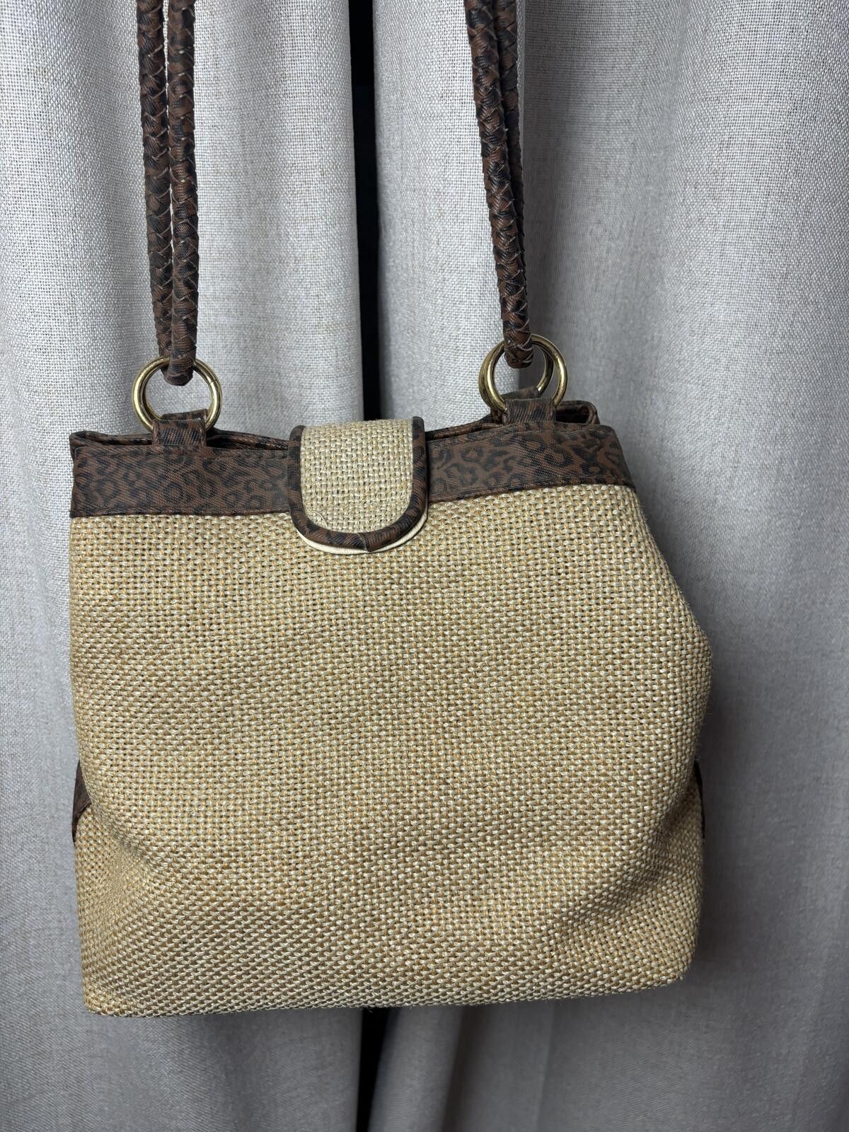 The Unbranded Brand Woven Y2K Forest Fairy Patchwork Bag Leopard Print Accents Size ONE SIZE - 9 Thumbnail