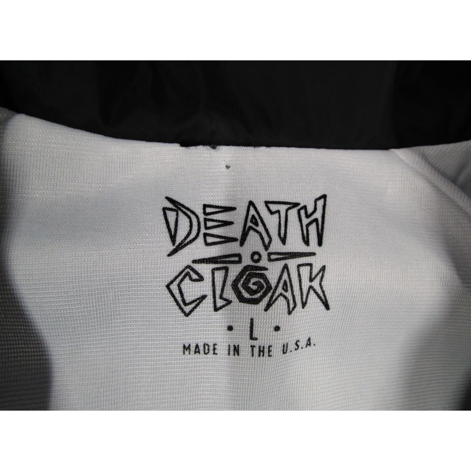 Death Cloak Jacket Mens Large Black Skull Windbreaker Take It Easy USA Coach