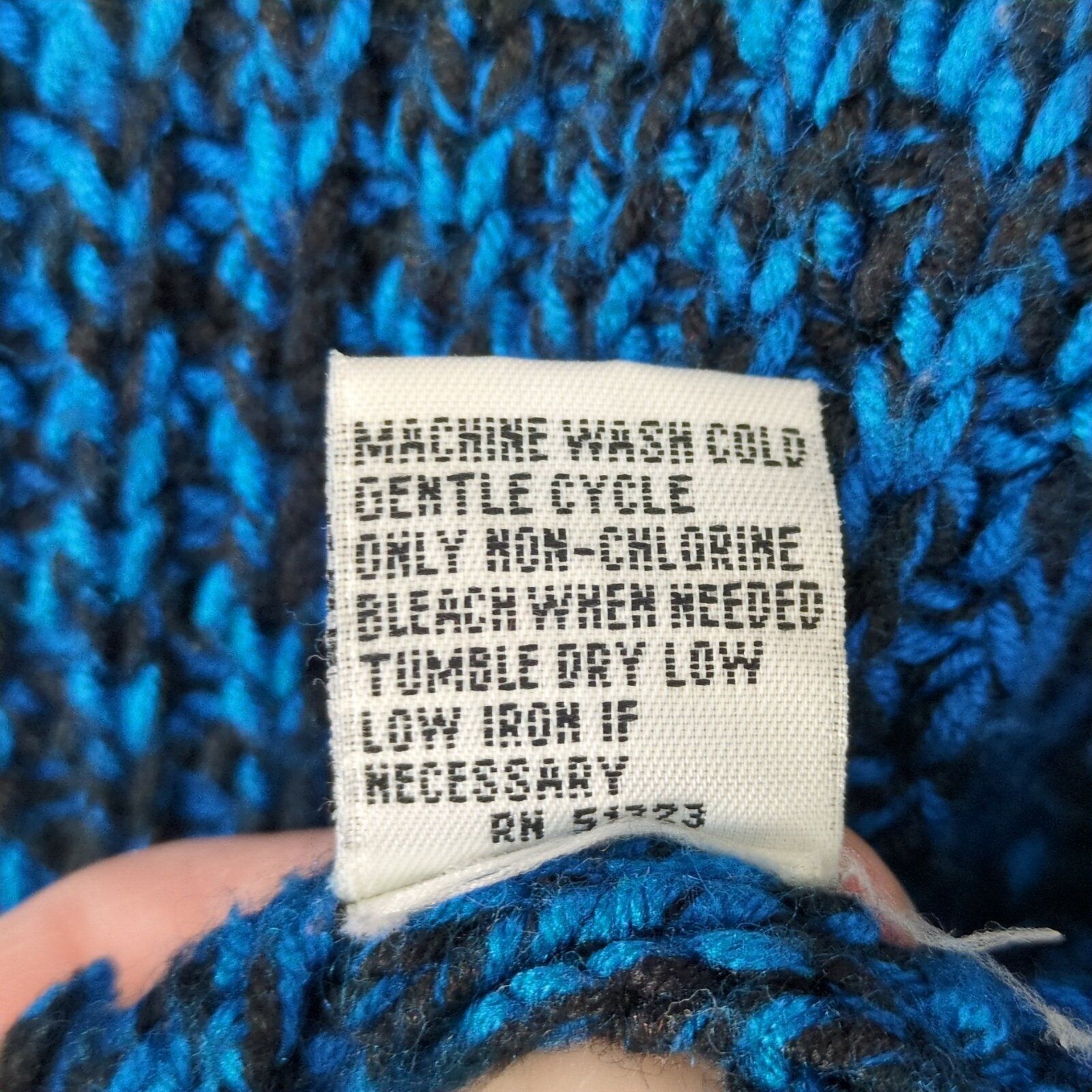 Kenneth Cole Kenneth Cole NY Womens M Wool-Blend Blue Black Knit Cardigan Size M / US 6-8 / IT 42-44 - 6 Thumbnail
