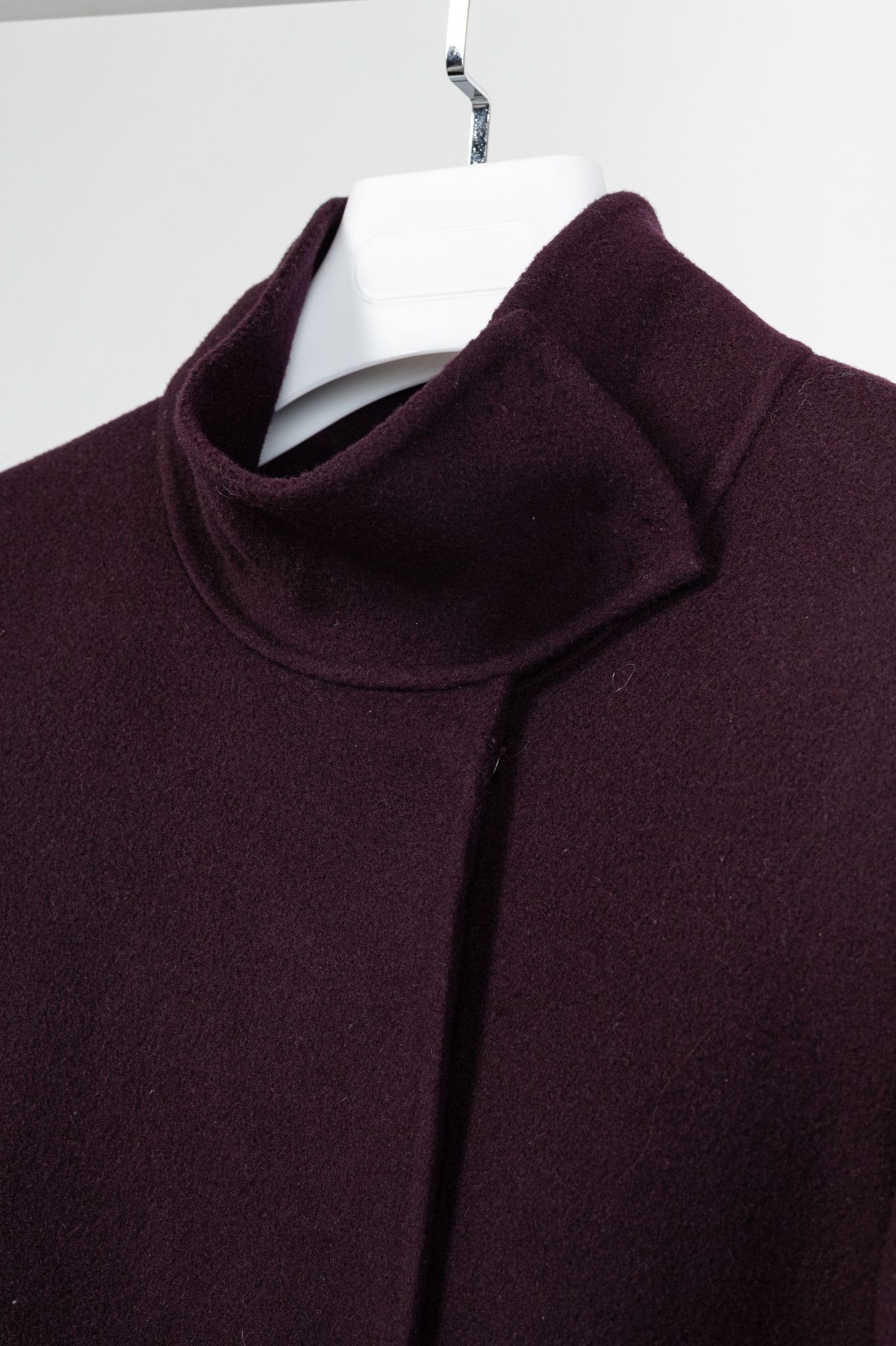 Ports 1961 PORTS Eggplant Double-Face-Wool Belted Coat Size XS / US 0-2 / IT 36-38 - 8 Thumbnail