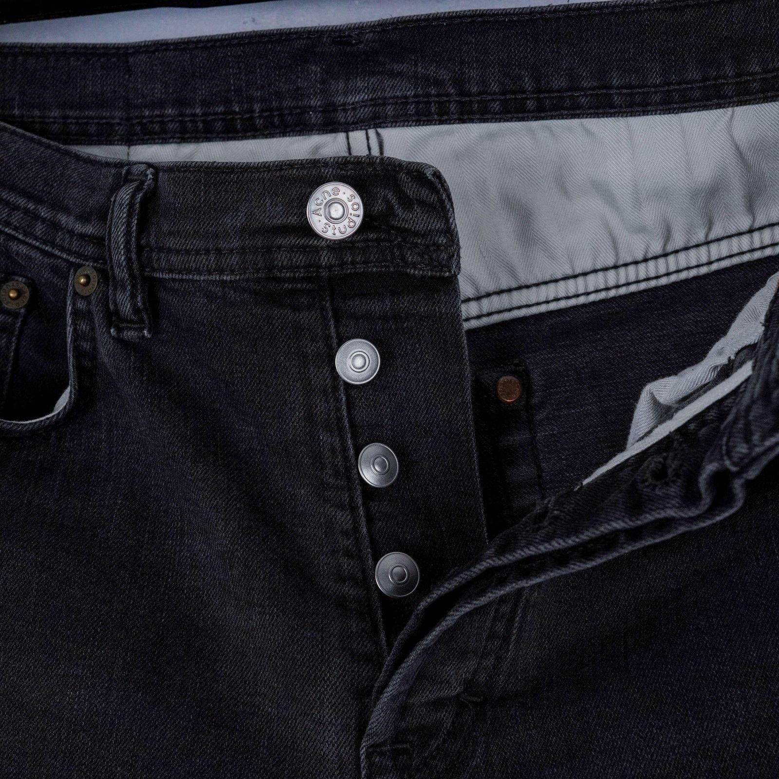 Acne Studios Acne studios black washed slim fit stretch denim jeans pants Size US 30 / EU 46 - 5 Thumbnail