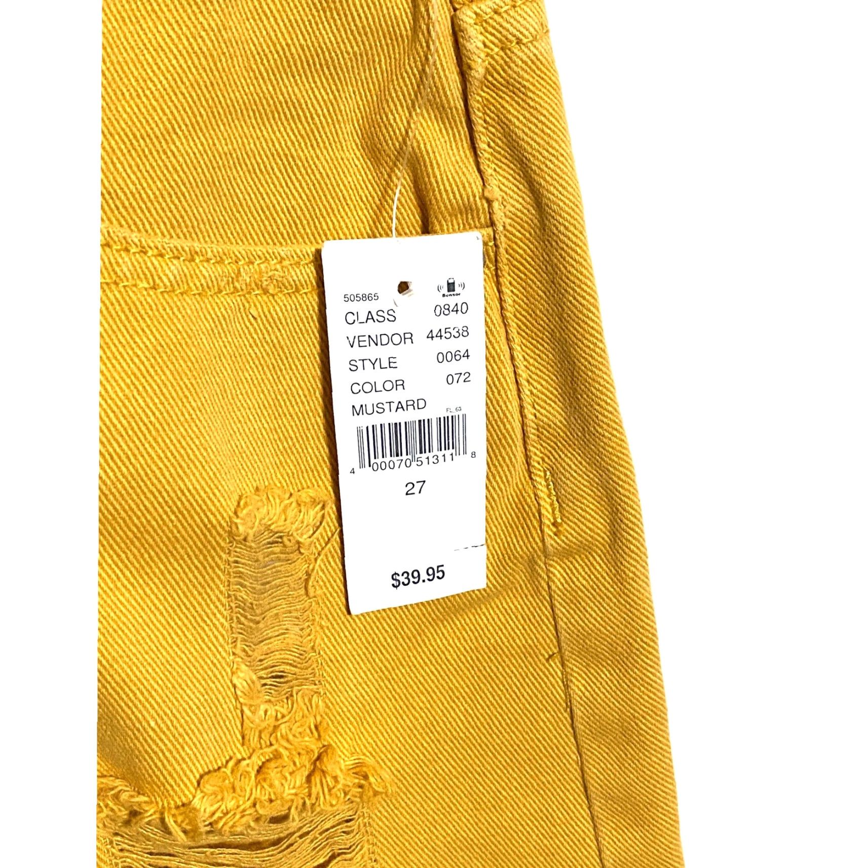 Pacsun PacSun Mustard Yellow Distressed Mini Skirt Womens 27 Grunge Ripped Thrashed NWT Size 27" / US 4 / IT 40 - 4 Thumbnail