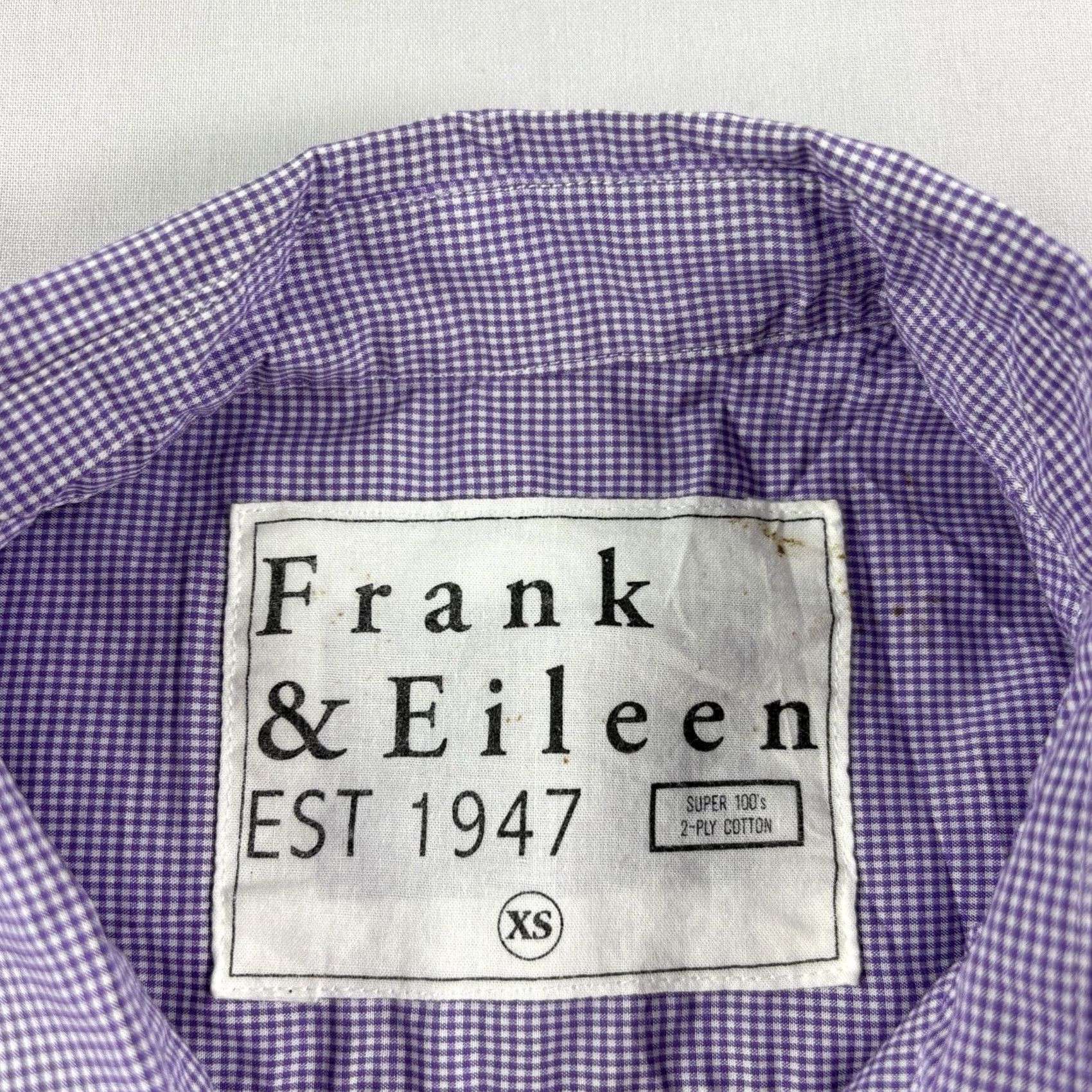 Vintage Frank & Eileen Shirt Womens XS Purple Gingham Check Button-Up Cotton Size XS / US 0-2 / IT 36-38 - 4 Thumbnail