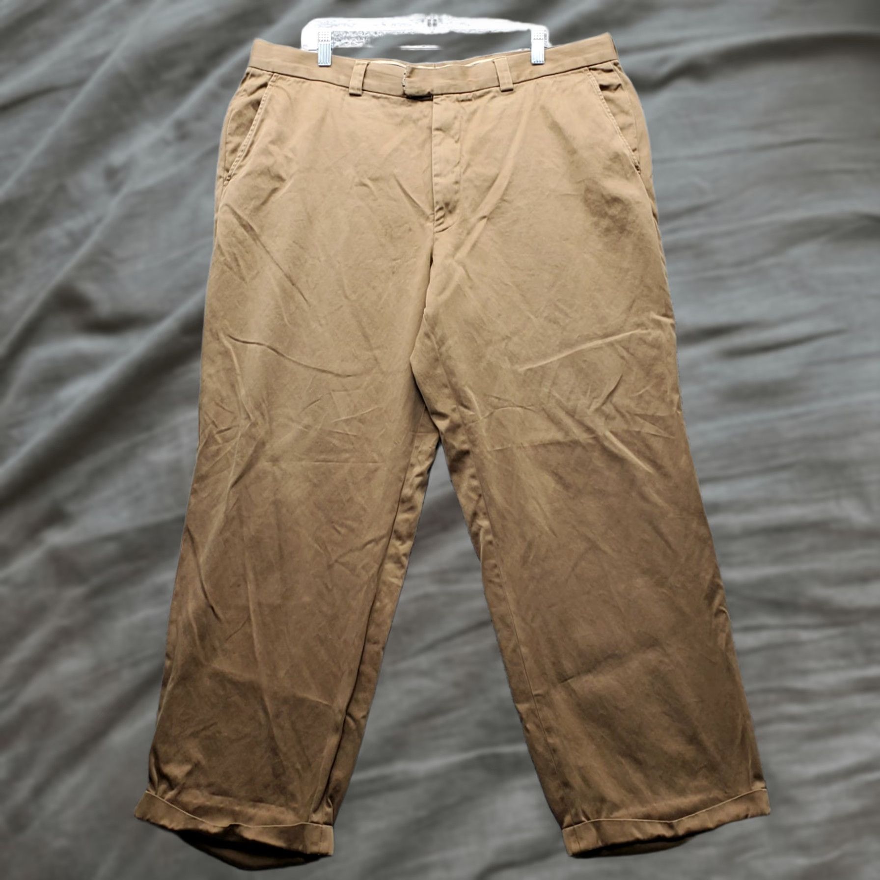 Ermenegildo Zegna Ermenegildo Zegna Chino Mens 40 Tan Classic Fit Cuffed Outdoor Straight Leg Pants Size US 40 / EU 56 - 1 Thumbnail