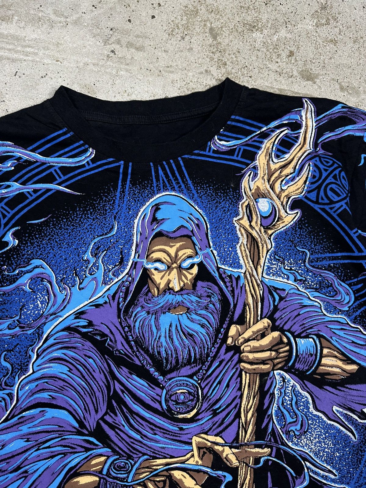 Vintage Vintage Y2K All Over Print Wizard Graphic Tee Movie Promo Size US M / EU 48-50 / 2 - 10 Thumbnail