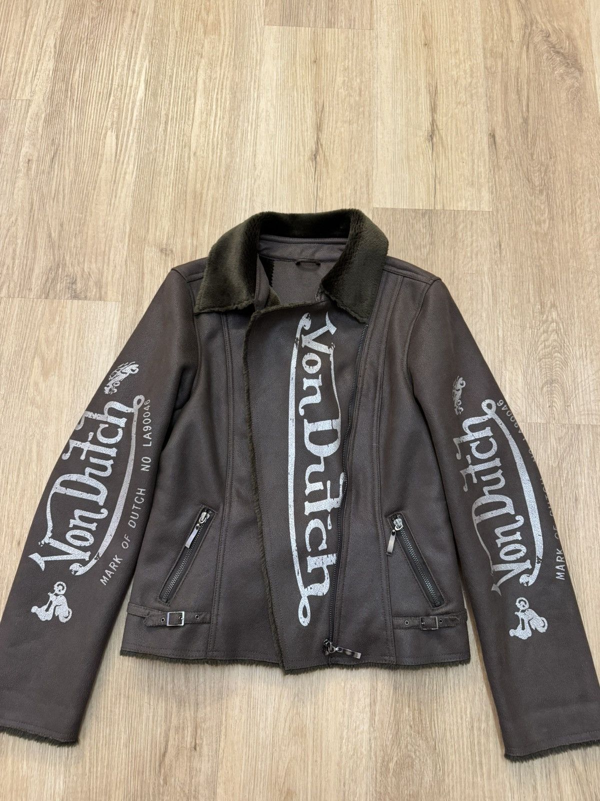 Von Dutch Von Dutch Vintage 00s Biker Jacket Motorcycle Faux Fur S y2k Size S / US 4 / IT 40 - 3 Thumbnail
