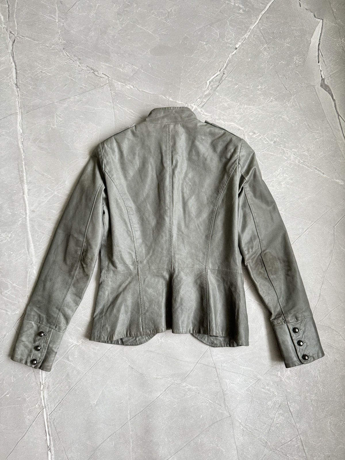 Hysteric Glamour 00s Napoleon Military Dirty Leather Jacket PPFM Style Size M / US 6-8 / IT 42-44 - 3 Thumbnail