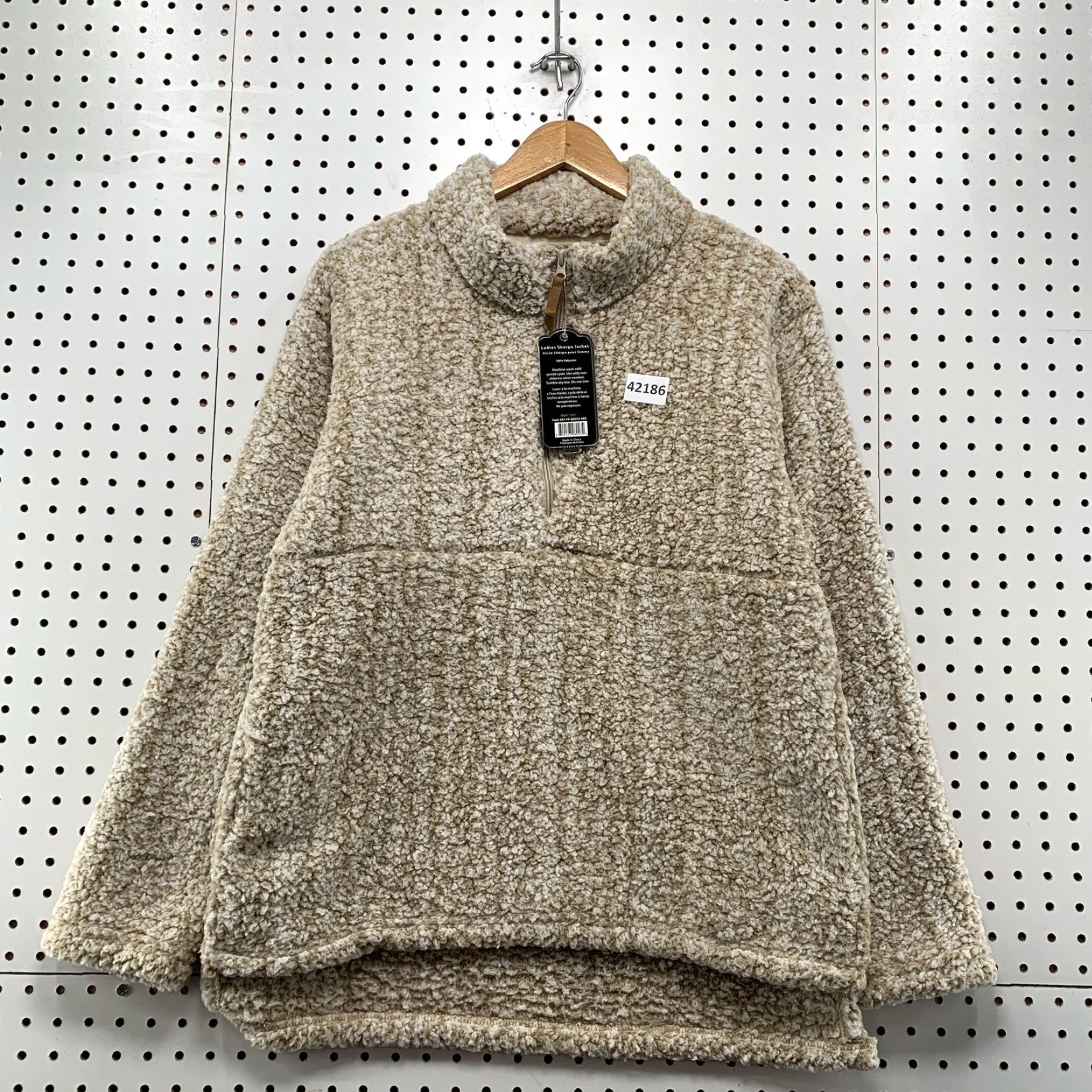 Vintage VINTAGE Jackson Hole Outerwear Womens Sweater Medium Beige Textured Fleece Size L / US 10 / IT 46 - 2 Thumbnail