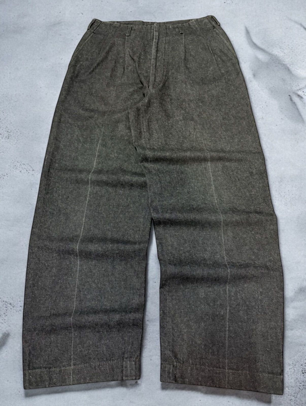 Creighton × Japanese Brand × Vintage 50s 60s Creighton Selvedge Pleated High Waist Baggy Jeans Size US 31 - 1 Thumbnail