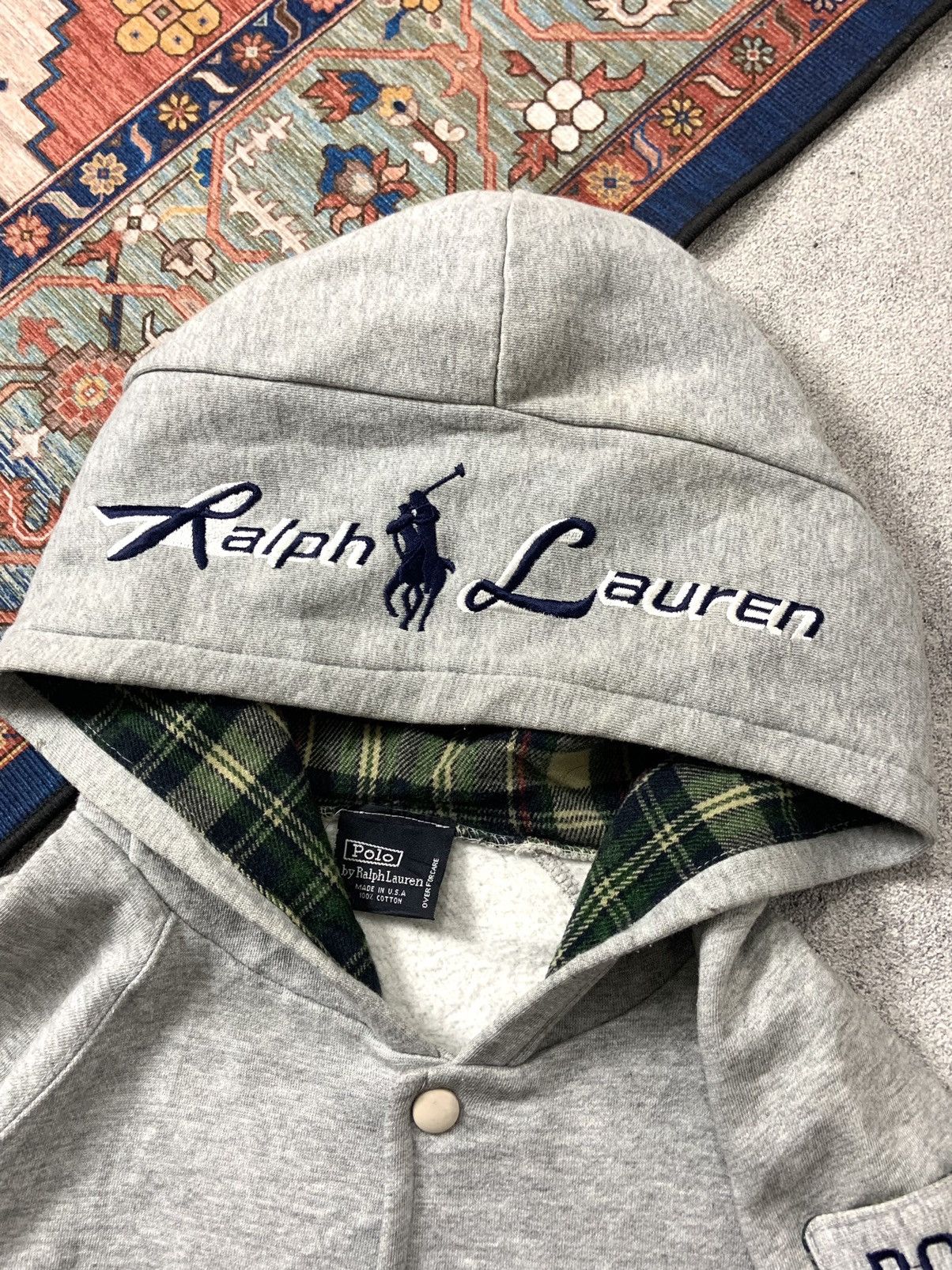 Vintage Vtg 90’s Polo Ralph Lauren Varsity Hoodie Size US M / EU 48-50 / 2 - 5 Thumbnail