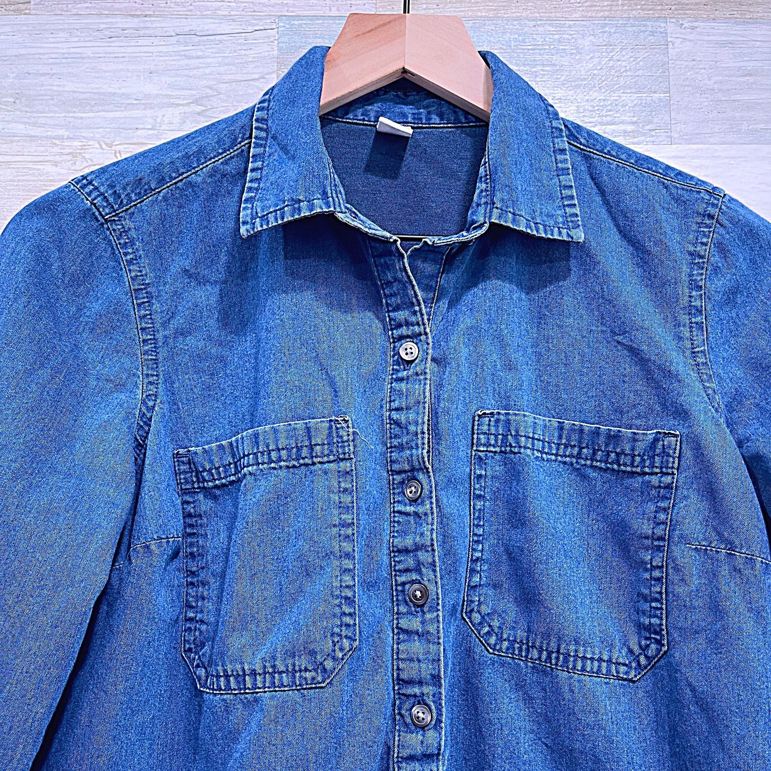 Old Navy OLD NAVY Long Sleeve Denim Shirtdress Blue Womens Small Size S / US 4 / IT 40 - 2 Thumbnail