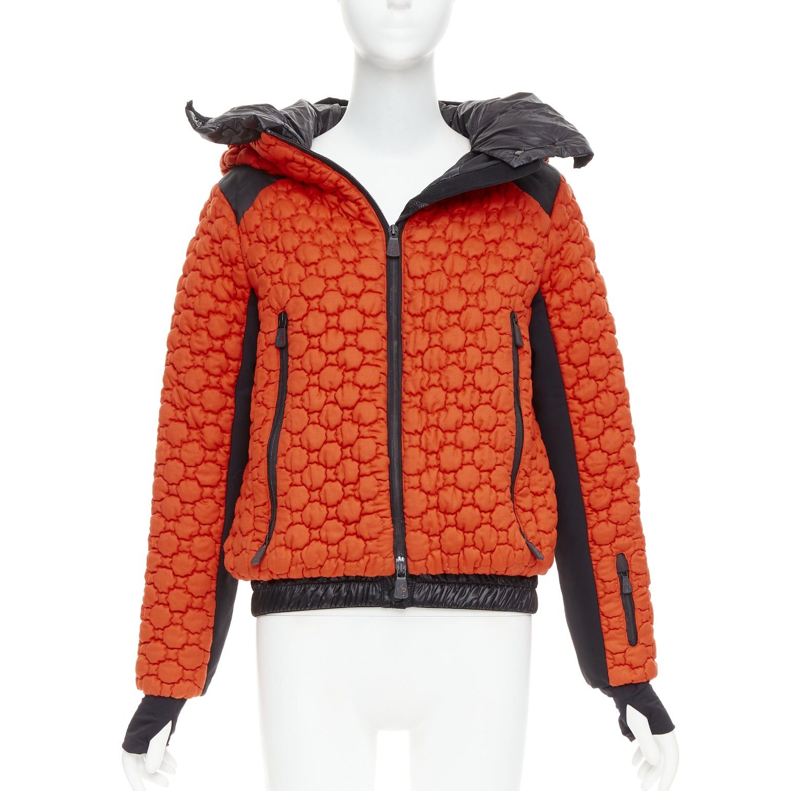 Moncler MONCLER Grenoble Soubeyran orange wool texture quilted down ski jacket Sz1 S Size M / US 6-8 / IT 42-44 - 1 Thumbnail