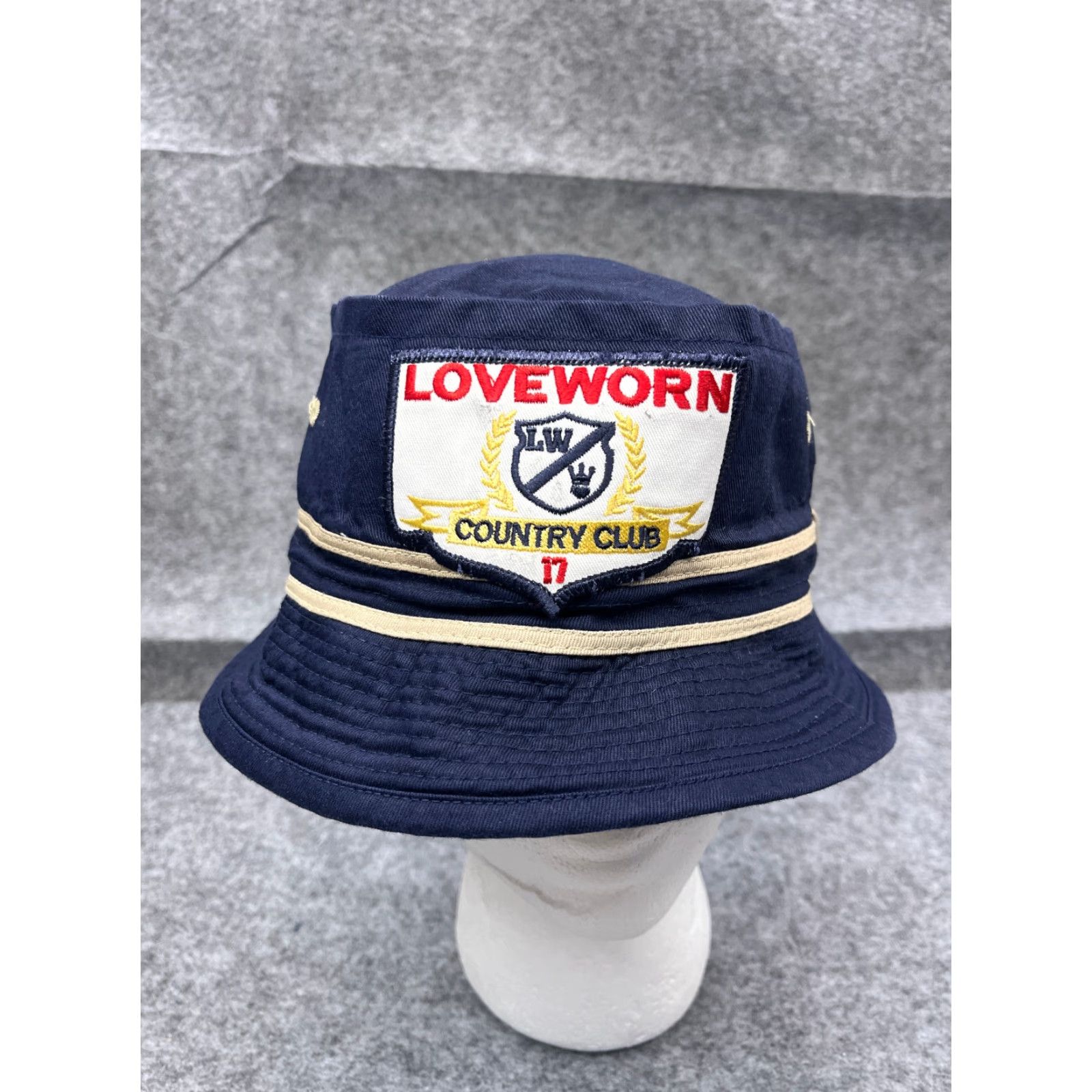 Vintage Loveworn Bucket Hat Cap Hat Blue Cotton Outdoor Adult Small Blue Twill Logo 90s? Size ONE SIZE - 2 Thumbnail