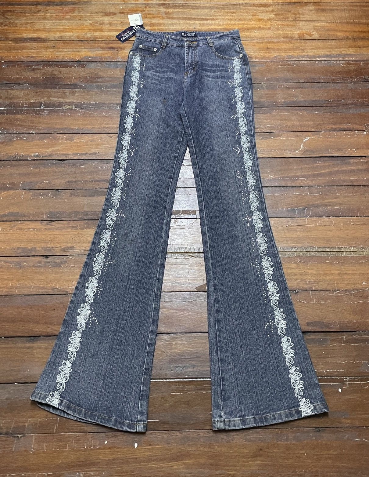14th Addiction × Japanese Brand × Le Grande Bleu (L.G.B.) Rare Vintage Japanese Brand Haphazard Flared Jeans 2000s Size US 27 - 1 Thumbnail
