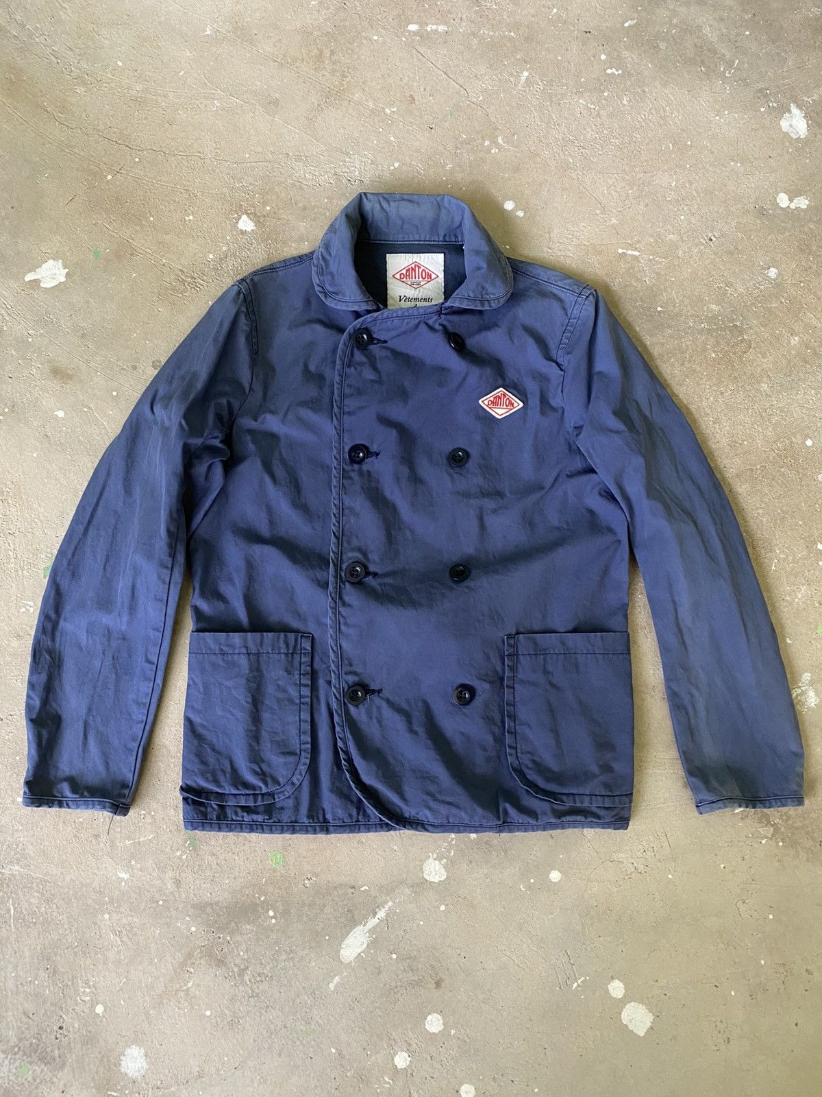 Danton Danton Double Breasted Work Jacket Navy Japan Size S / US 4 / IT 40 - 1 Thumbnail