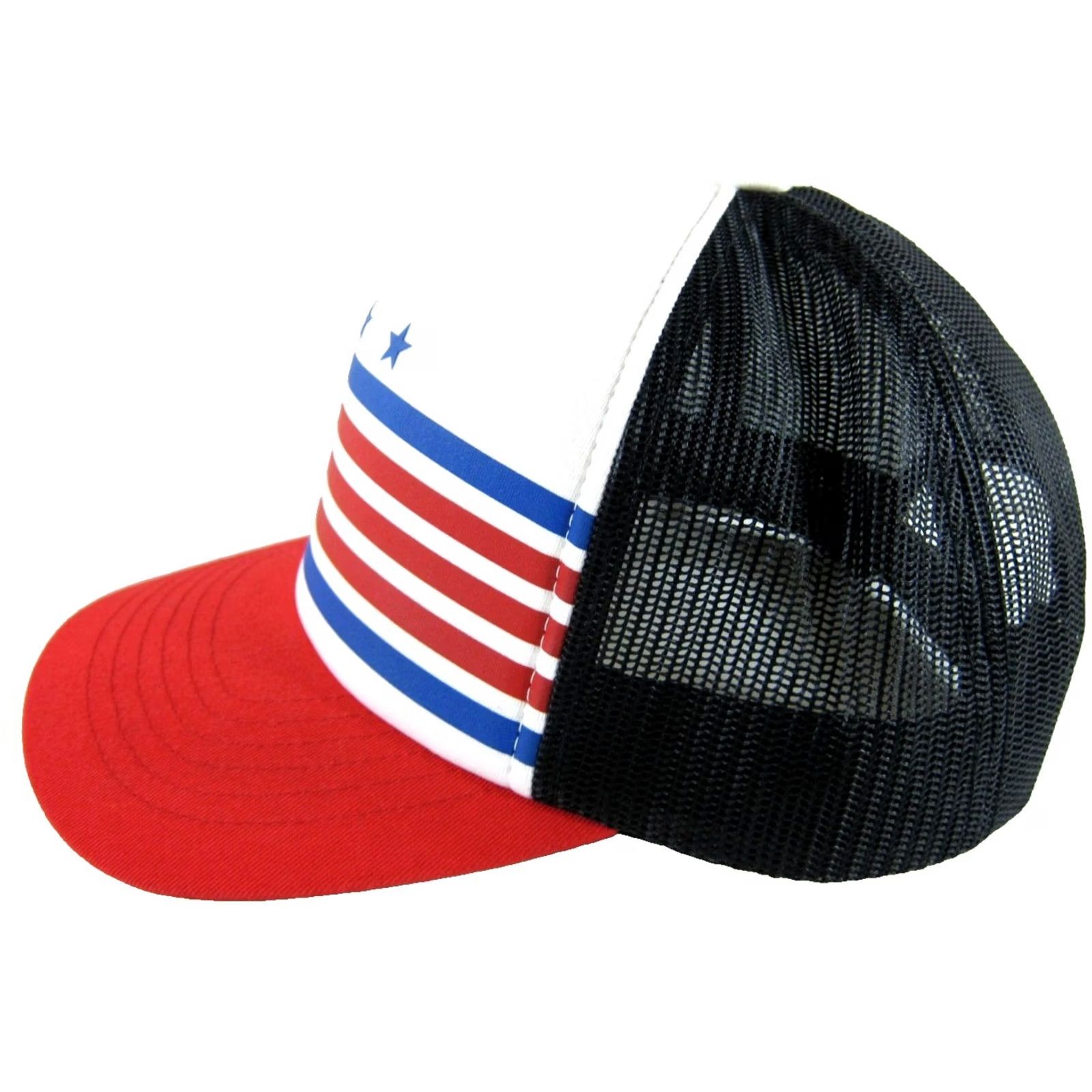 Fox Racing Original Title: FOX Racing Red White Blue USA Flag Black Pink Off Road Vixens Trucker Hats Size ONE SIZE - 5 Thumbnail