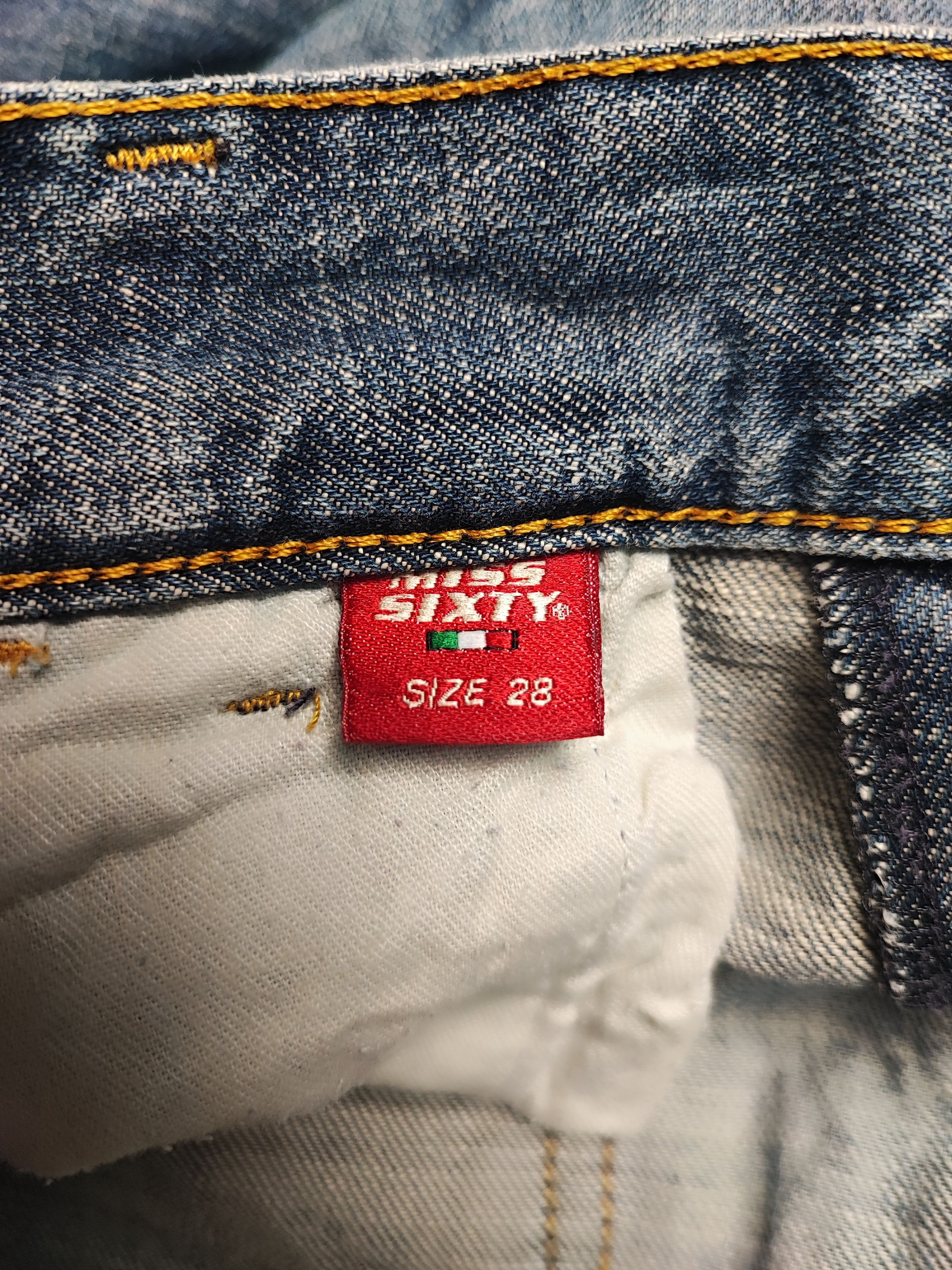 Jean Miss Sixty Bootcut Vintage Washed Flared Jeans Y2K Size 31" - 18 Thumbnail