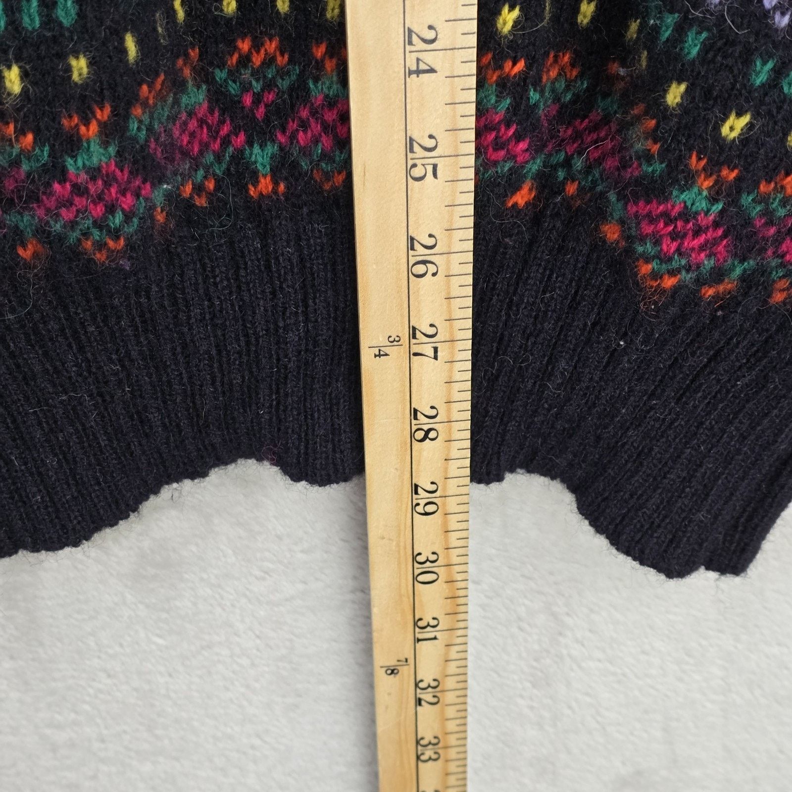 Other Vintage DAKS London Sweater XL Black Fair Isle Wool Shetland Size US XL / EU 56 / 4 - 7 Thumbnail