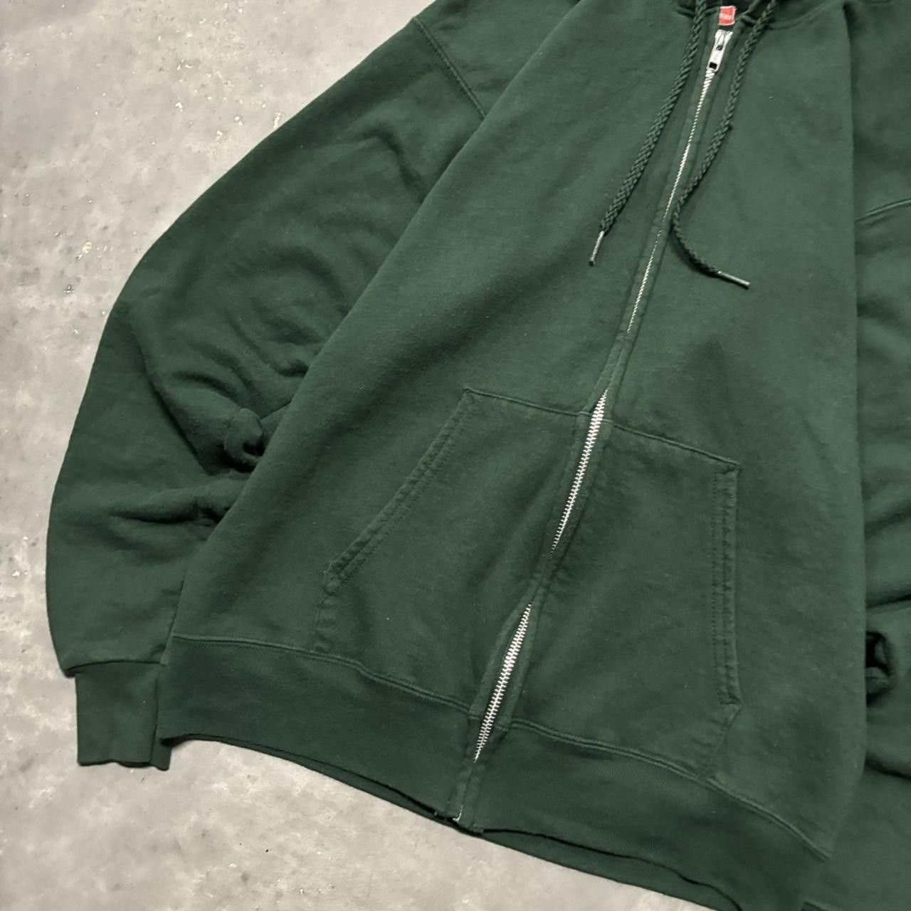 Russell Athletic × Vintage Crazy Vintage Y2K/2000s Forest Green Blank Russell Style Essential Zip Up Hoodie! Size S / US 4 / IT 40 - 3 Thumbnail