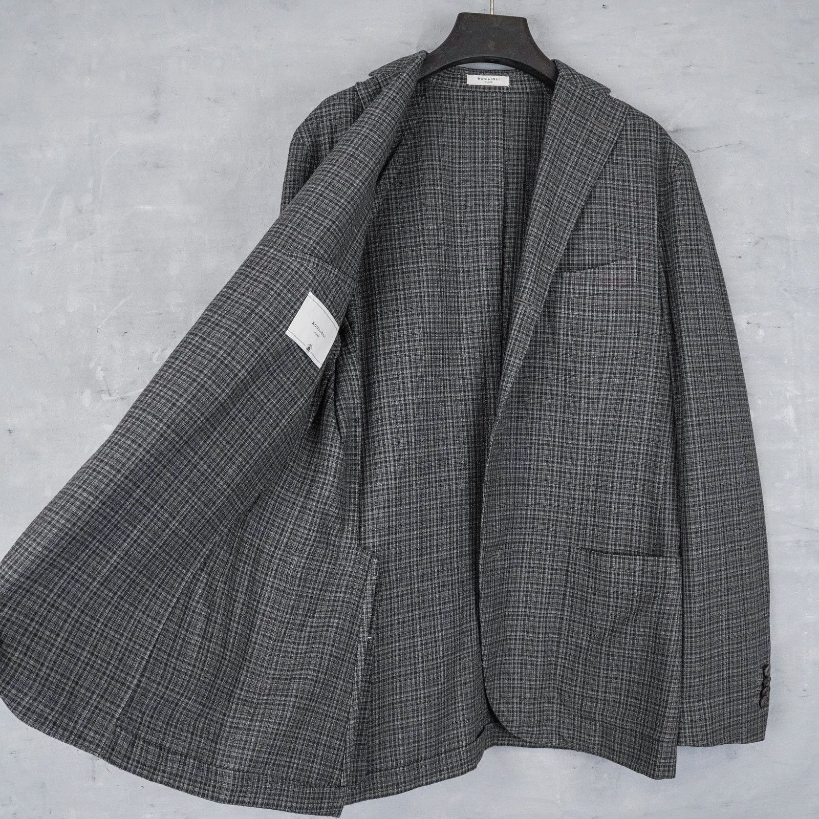 Boglioli Boglioli gray check wool silk lightweight blazer k jacket Size US M / EU 48-50 / 2 - 5 Thumbnail