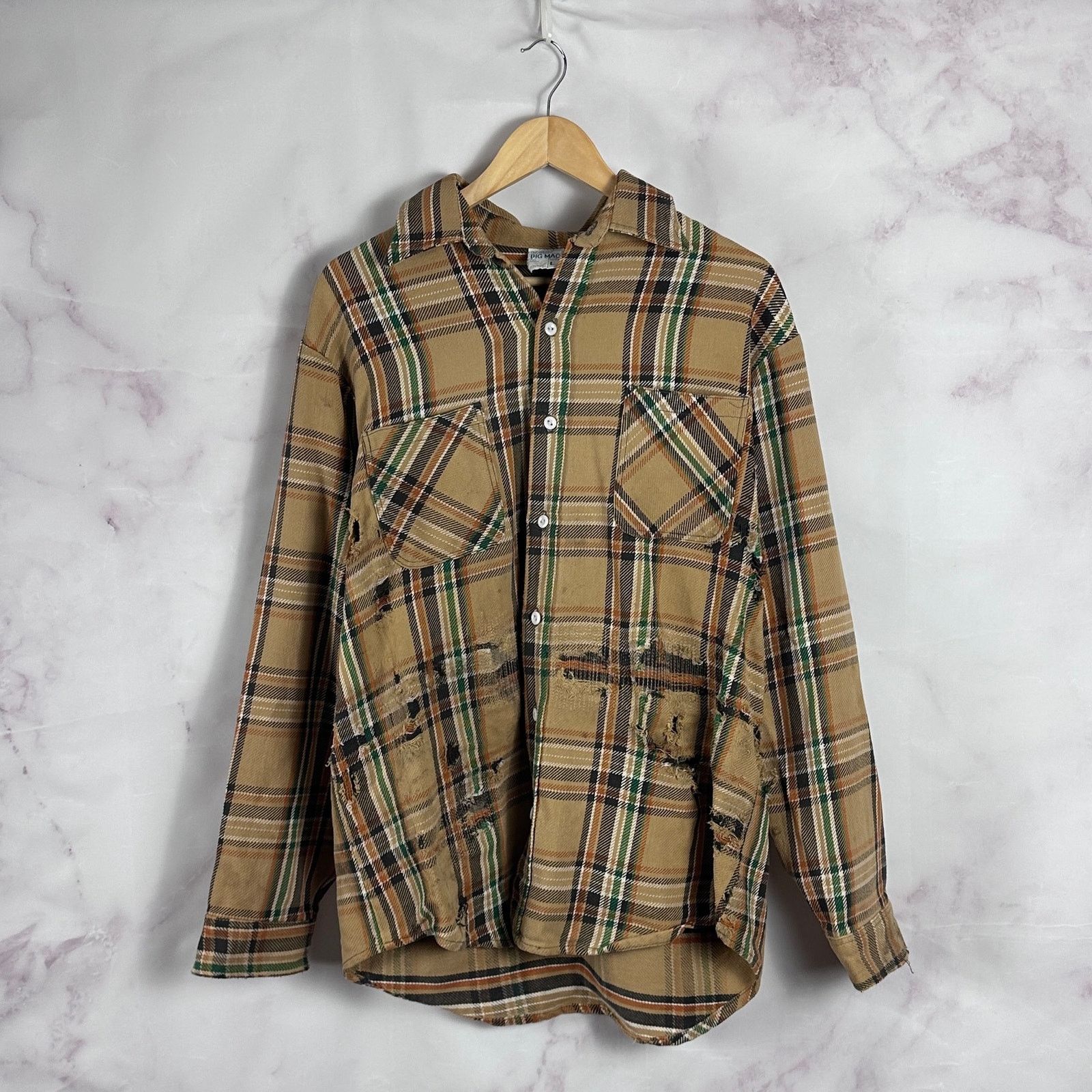 Sears Vintage Boro Repaired & Distressed Flannel Size US L / EU 52-54 / 3 - 1 Thumbnail