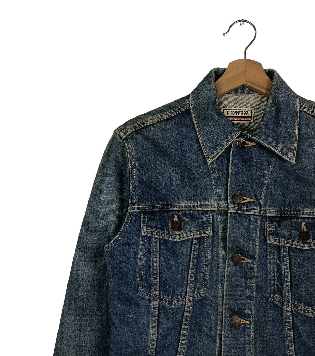 Japanese Brand 🔥VINTAGE CROPPED DENIM TRUCKER JACKET EDWI Size US M / EU 48-50 / 2 - 5 Thumbnail