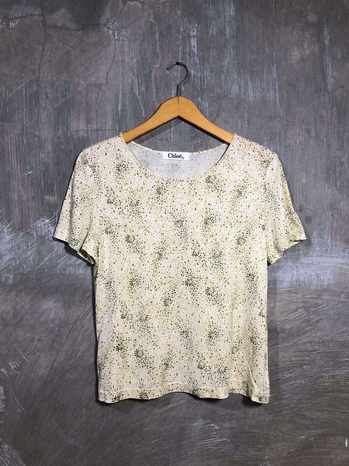 Chloe × Designer Vintage Chloe Floral Tshirt Size S / US 4 / IT 40 - 1 Thumbnail