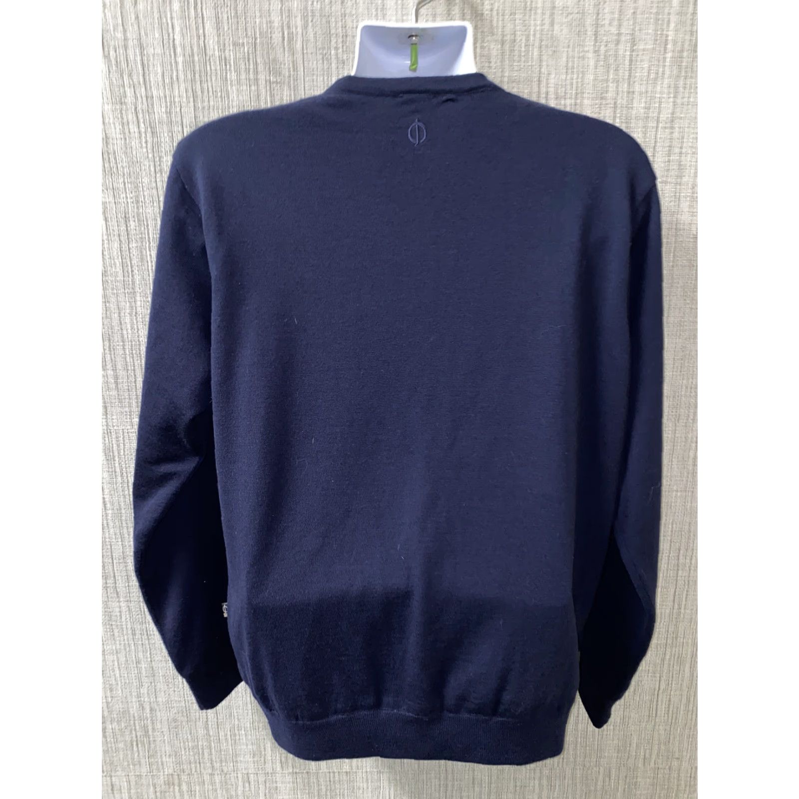 Oscar Jacobson Oscar Jacobson Mens Navy Blue Merino Wool Storm V-Neck Sweater L Mens V-Neck Sweater Size US L / EU 52-54 / 3 - 5 Thumbnail