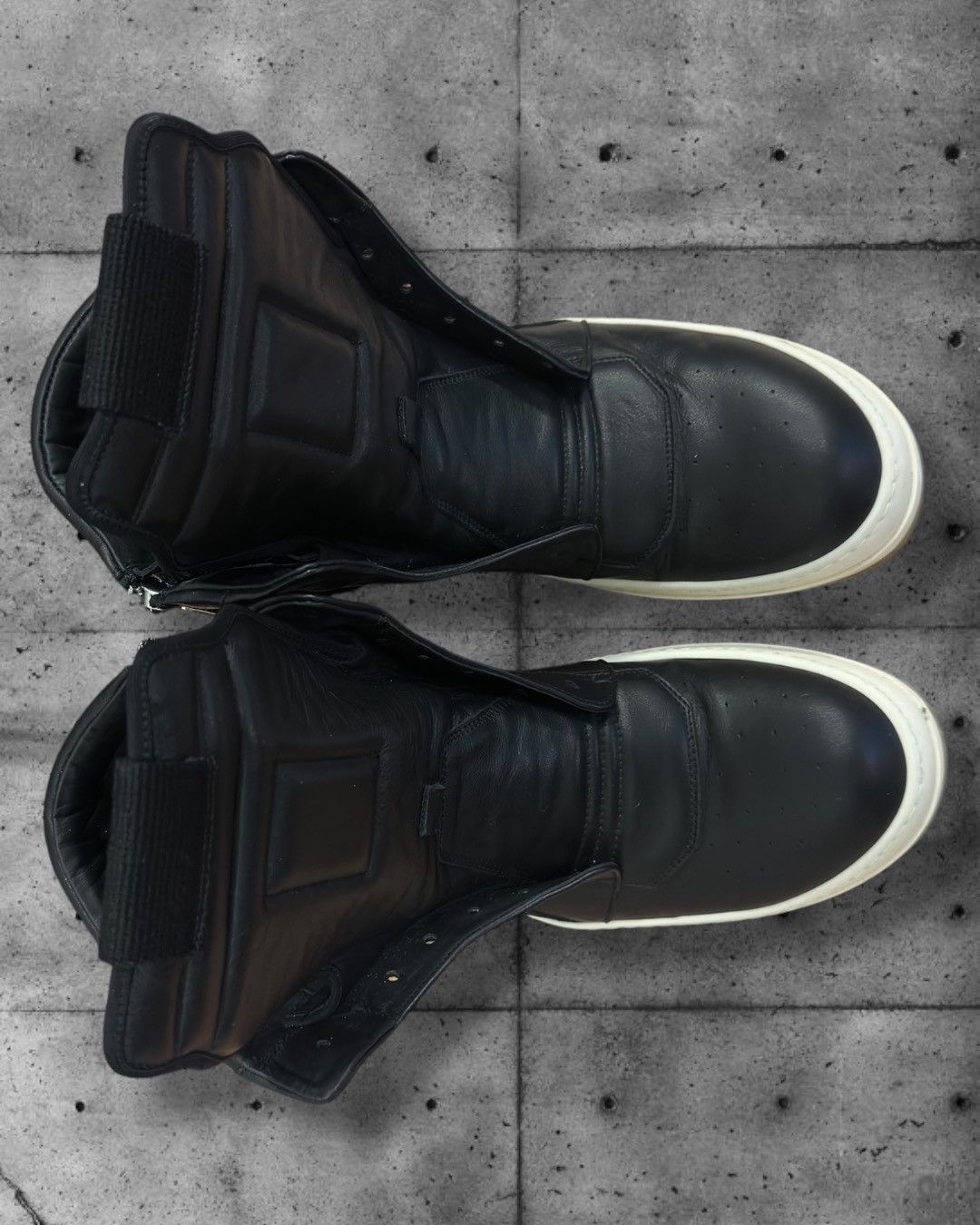 Rick Owens Rick Owens Creep Leather Geobaskets Men's EU 43 Size US 10 / EU 43 - 2 Thumbnail