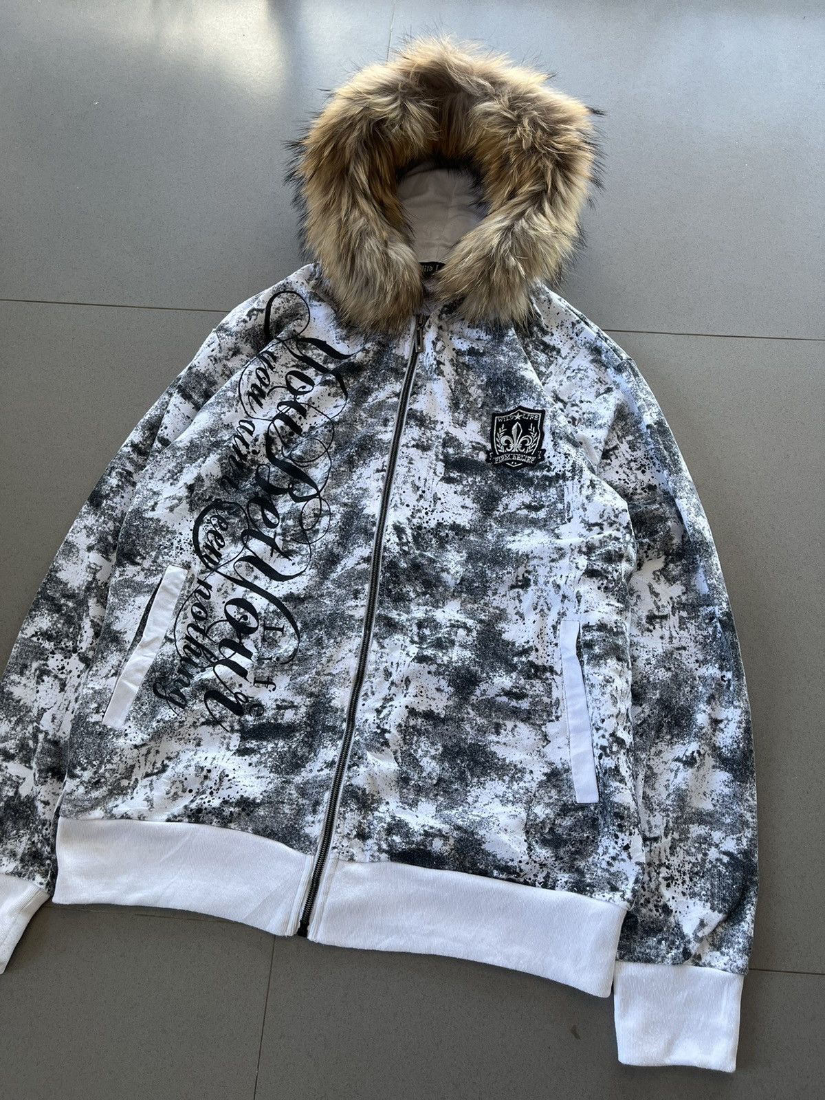14th Addiction JAPANESE WILD LIFE FUR ZIP HOODIE GOTHIC SEDITIONARIES PUNK Size US L / EU 52-54 / 3 - 4 Thumbnail