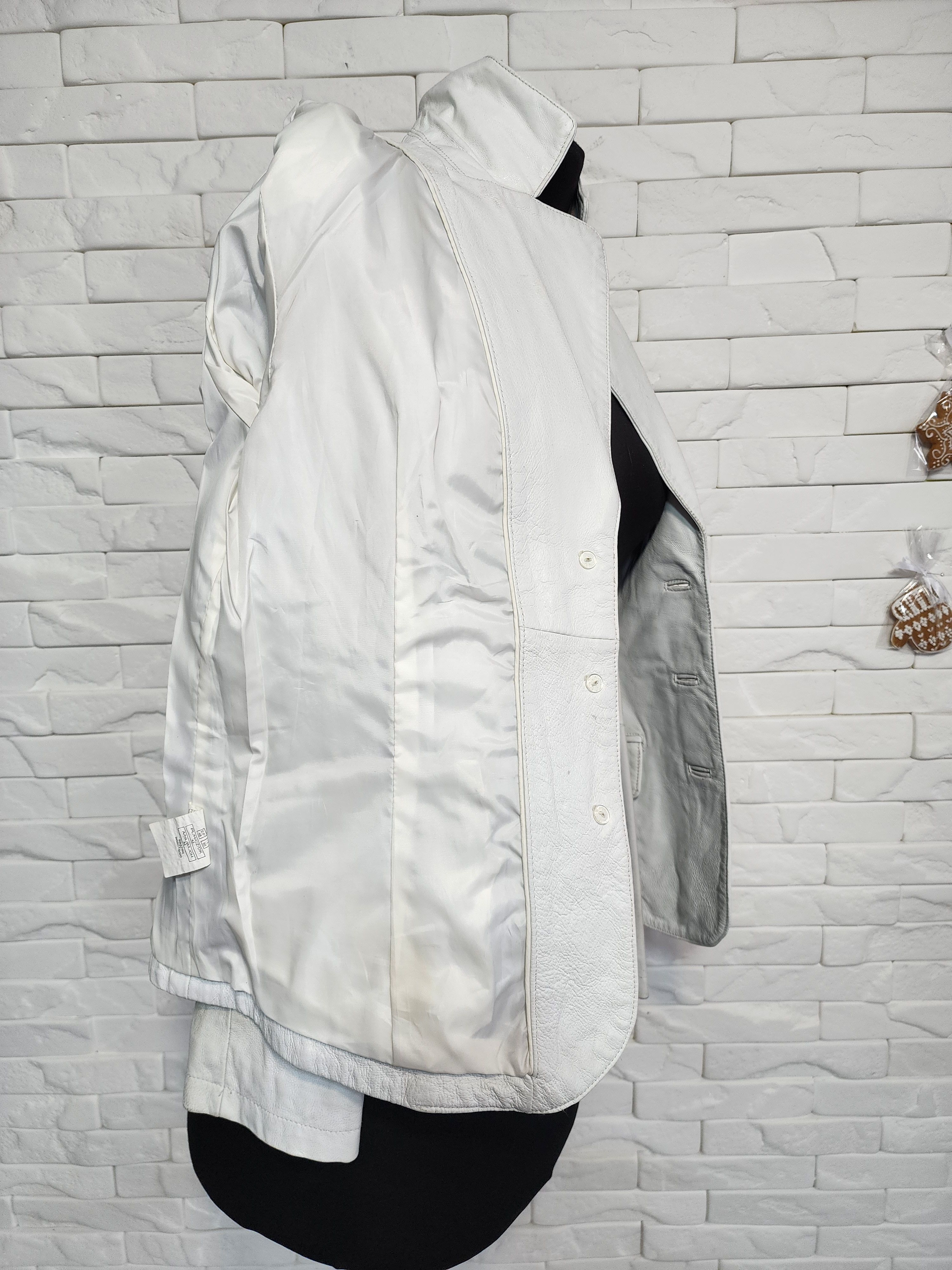 Genuine Leather White Leather Jacket. Women's Outwear Size M / US 6-8 / IT 42-44 - 9 Thumbnail
