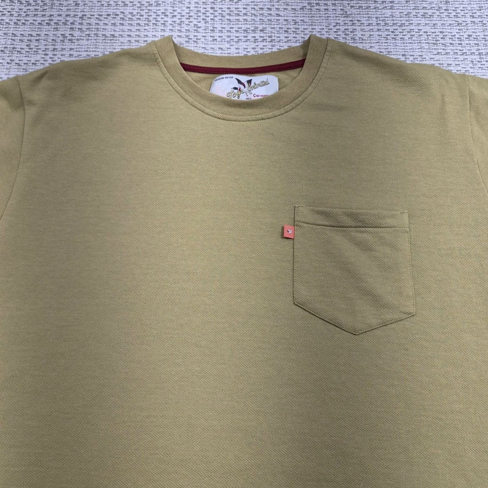Vintage Togs Unlimited Chevignon Shirt Mens Large Green Recycled Pocket Tee Herringbone Shirt Tee Mens L Green 90s Classics Size US L / EU 52-54 / 3 - 4 Thumbnail