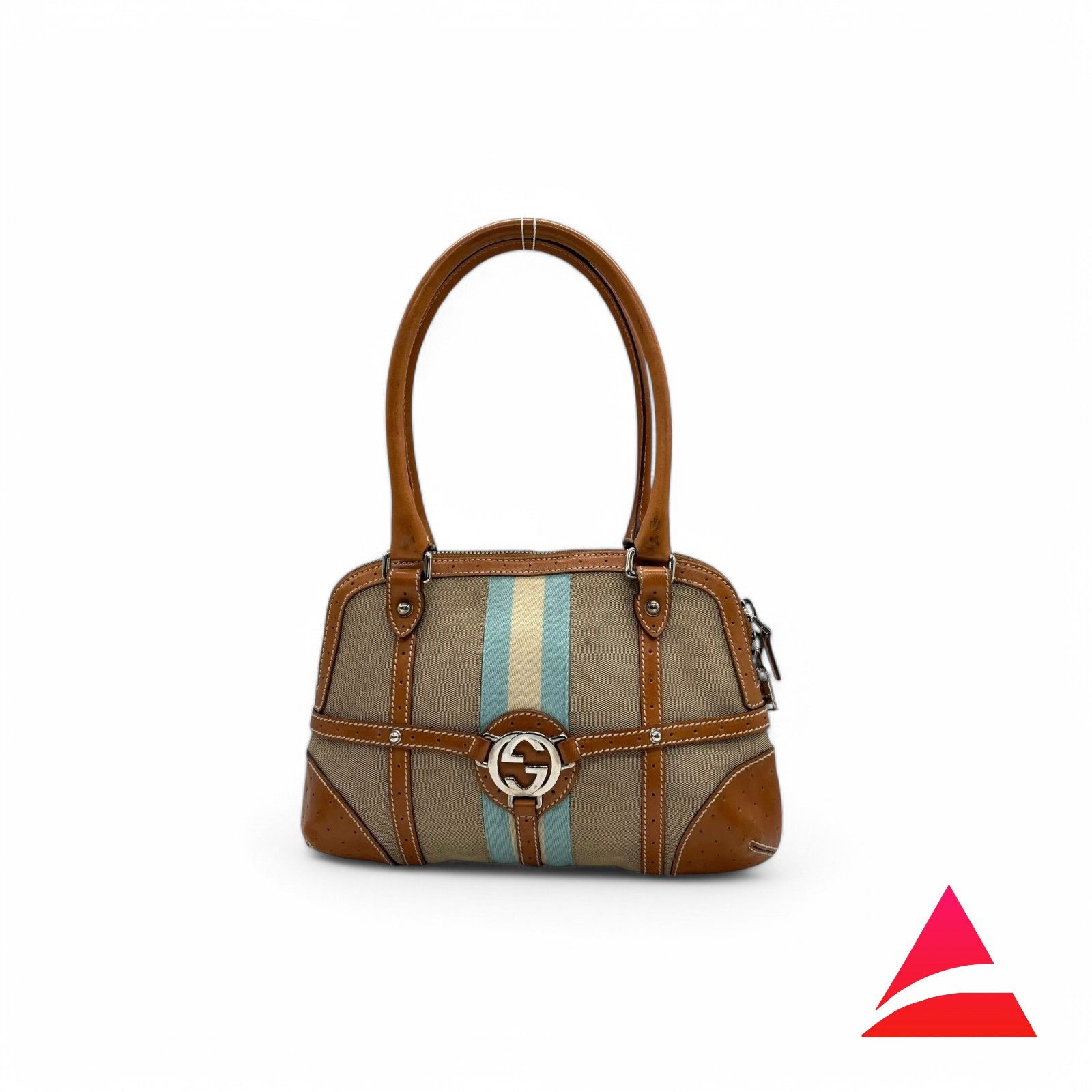 Gucci Gucci - G Sherry Line Canvas Leather Handbag Shoulder Bag Size ONE SIZE - 1 Thumbnail